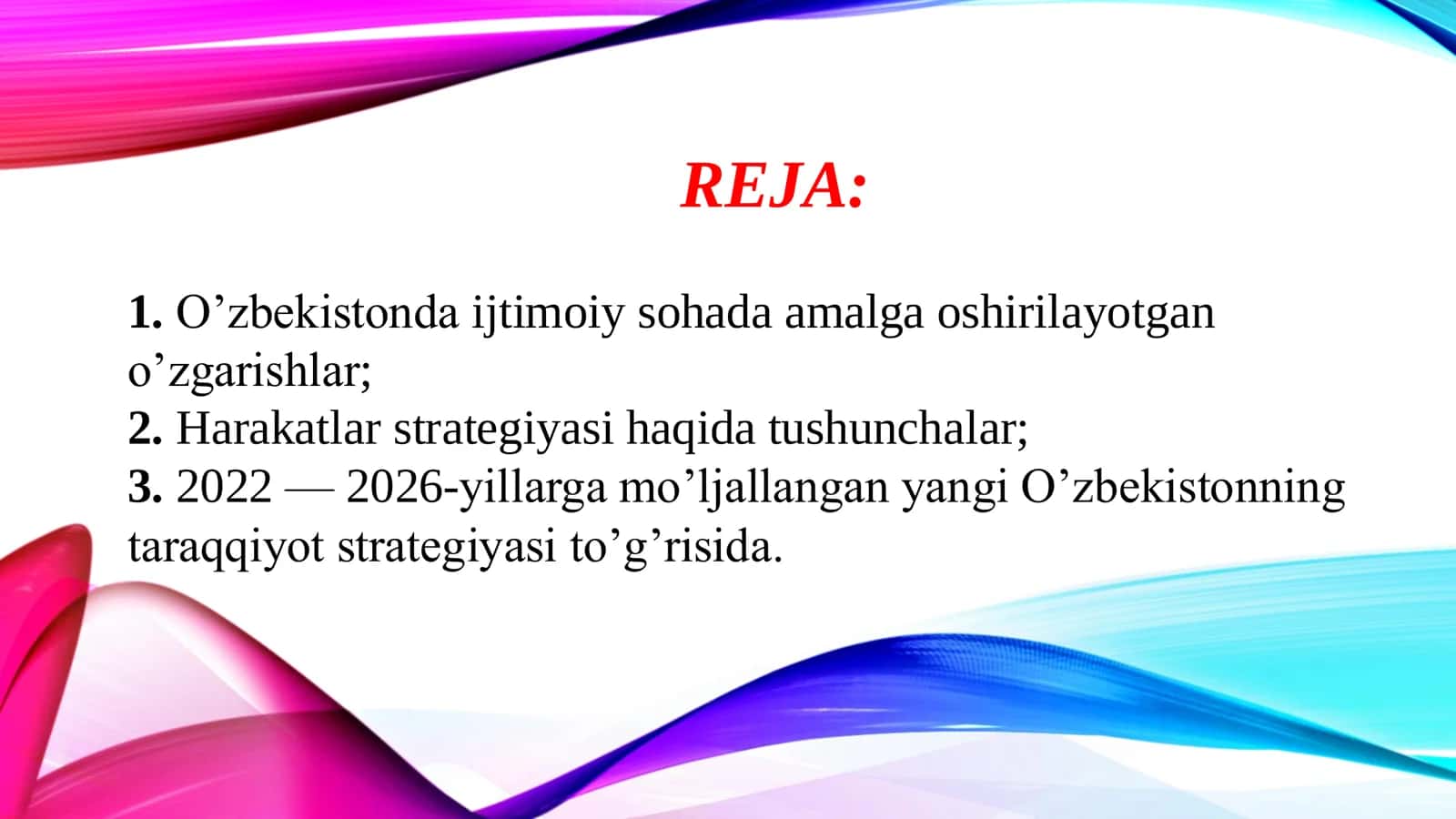 O'zbekistonda ijtimoiy sohada amalga oshirilayotgan o'zgarishlar 2
