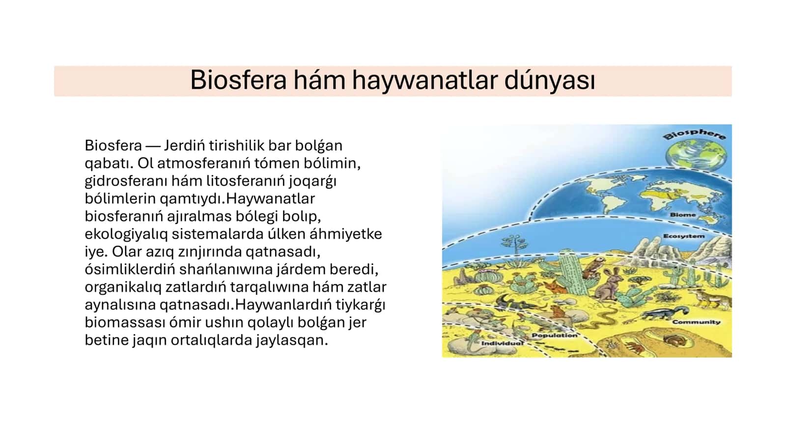 Biosferada haywanlardıń tarqalıwı 2