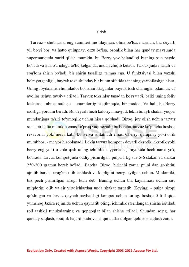 Tarvuz kompotining yozgi noyob xushboy tamli sharbatini tayyorlash 2