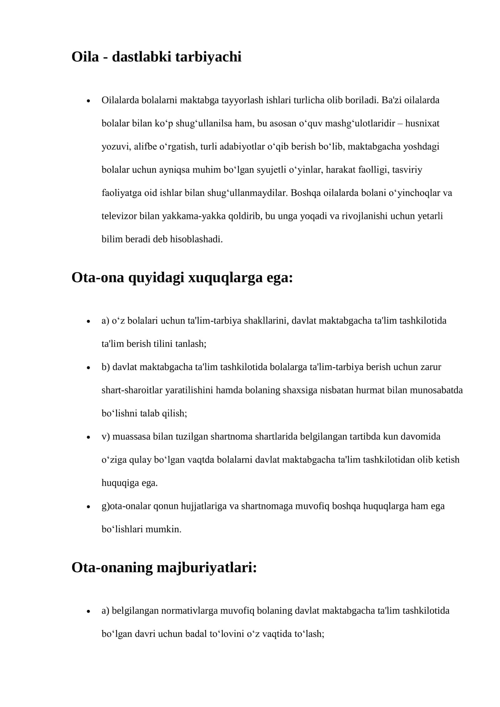 Maktabgacha ta'lim tashkilotining oila bilan ishlash shakllar 2