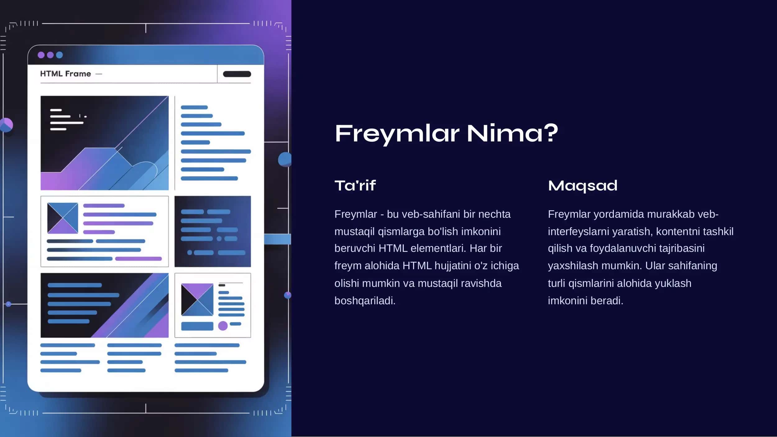 HTMLda Freymlar va Ular orasidagi o'zaro tasiri 2
