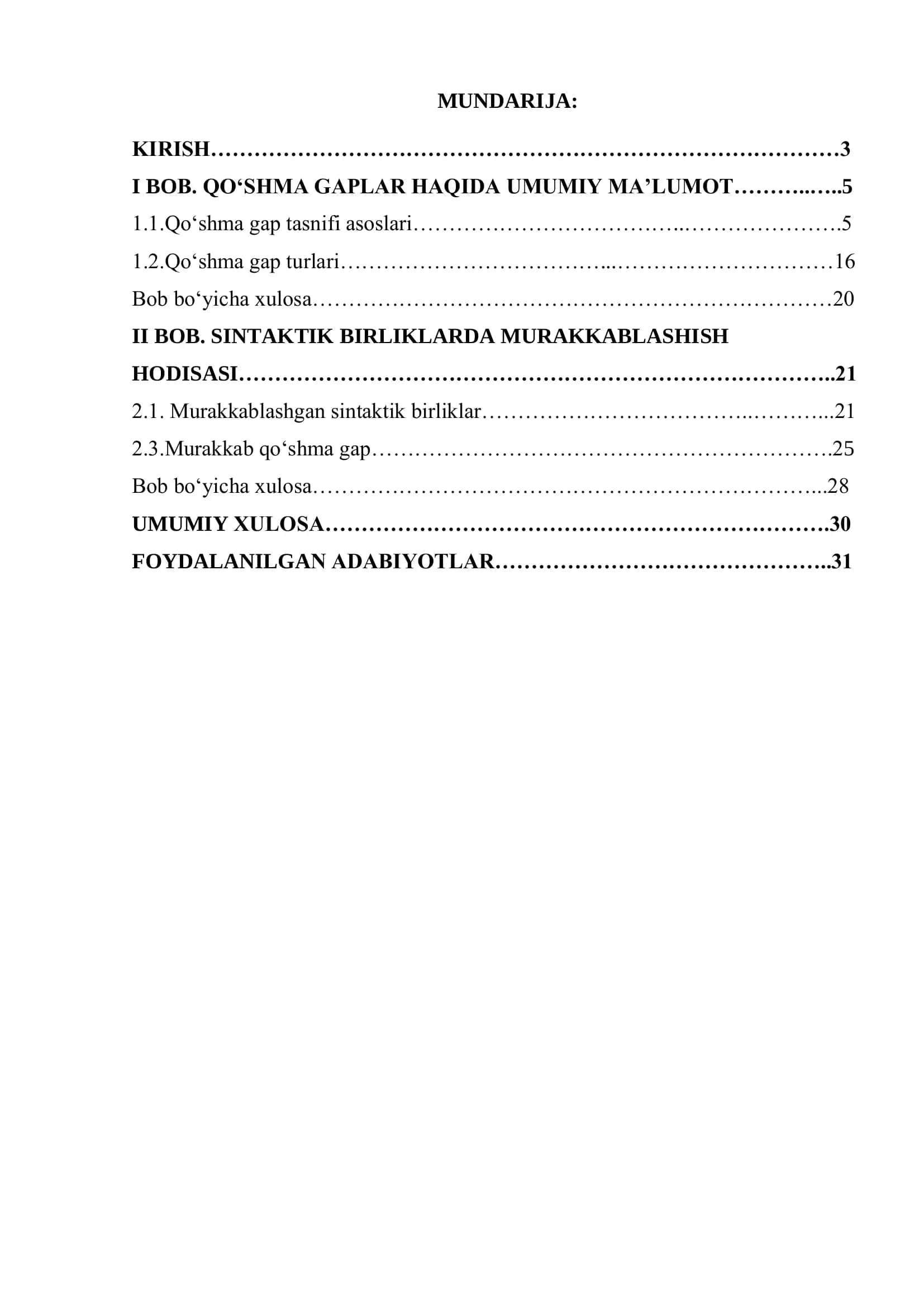 QO‘SHMA GAP TASNIFI 2
