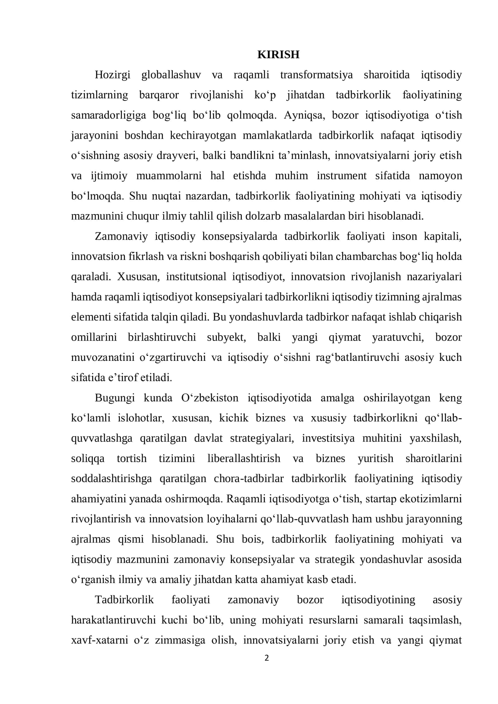 Tadbirkorlik faoliyatining mohiyati va iqtisodiy mazmuni 2