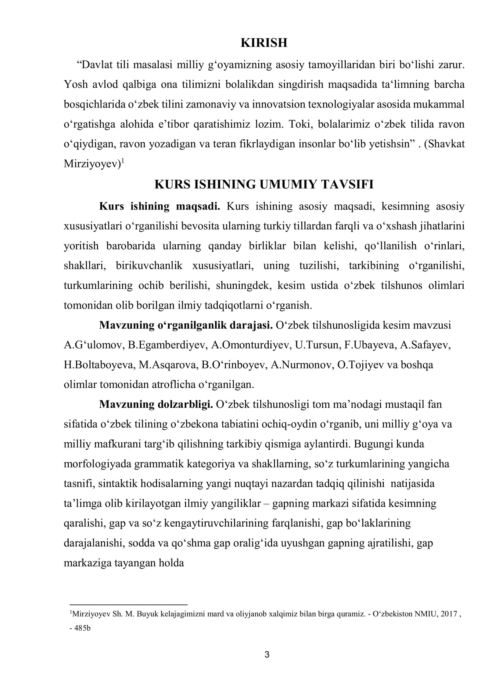 Kesimning oʻzbek tilshunosligidagi talqini 2