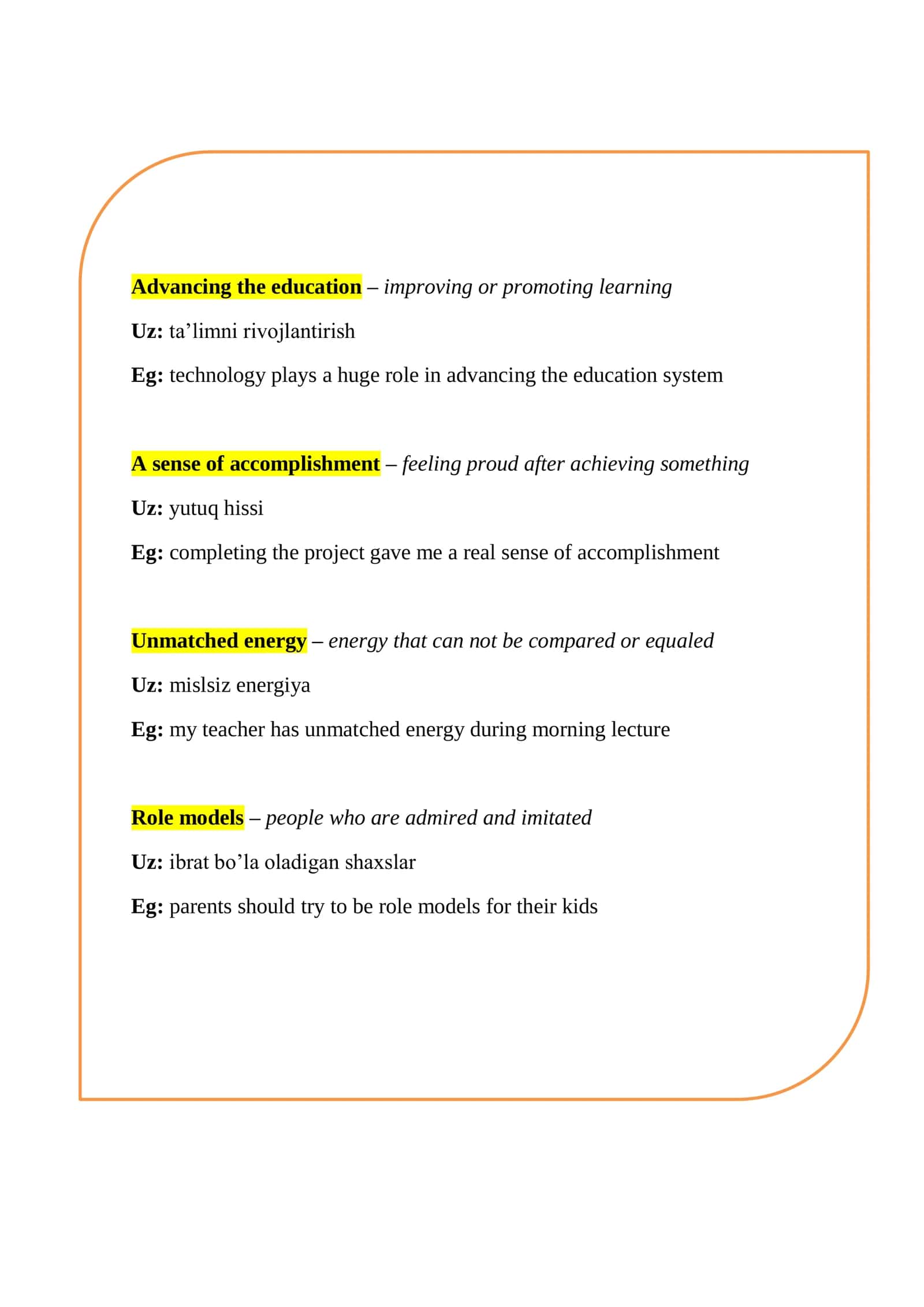 Topic vocabulary 2