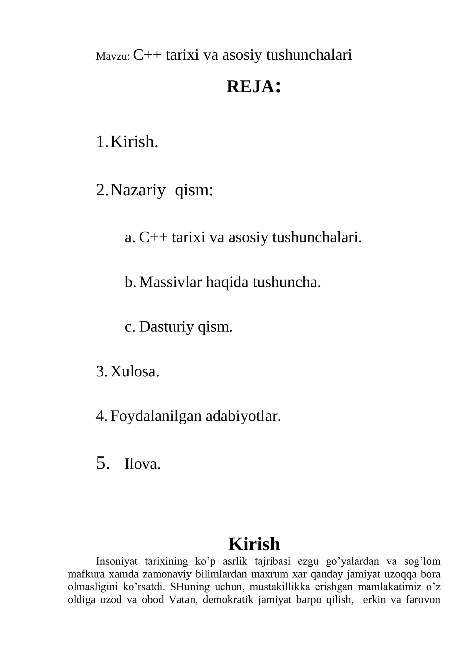 C++ da dasturlash 2