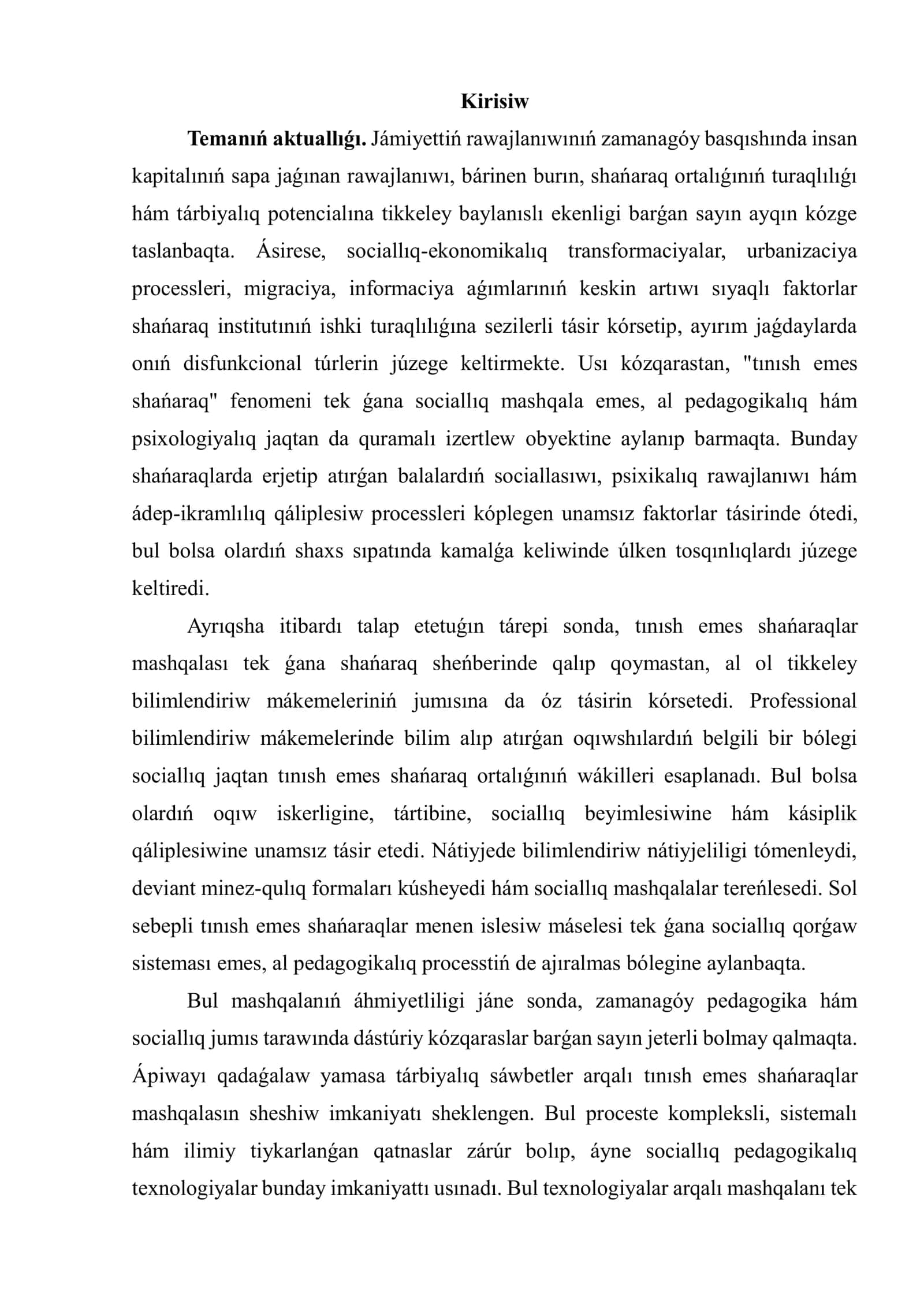 Tınısh emes shańaraqlar menen islesiwdiń teoriyalıq hám sociallıq-pedagogikalıq tiykarları 2