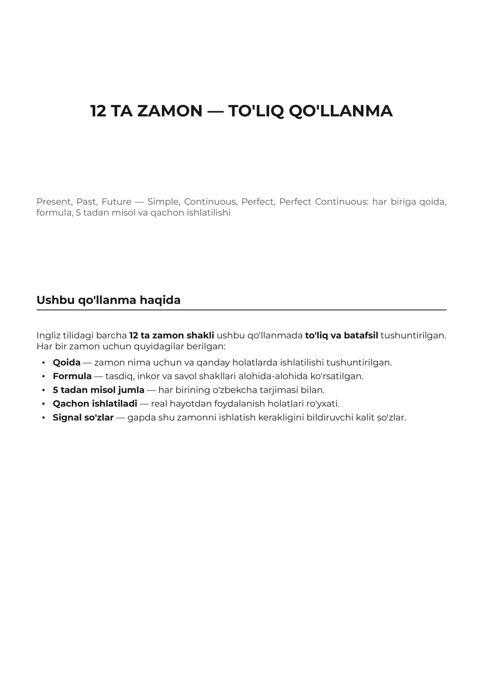 12 Tenses — A Complete guide 2