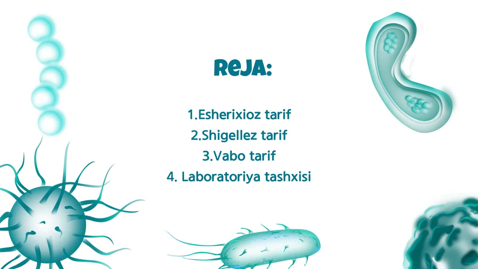 ICHAK INFEKSIYALARI QO'ZG'ATUVCHILARI (ESHERIXIOZ, SHIGELLEZ, VABO). OVQATDAN ZAHARLANISHLARNI CHAQIRUVCHI INFEKSIYALAR VA ULARNING LABORATORIYA TASHXISI 2