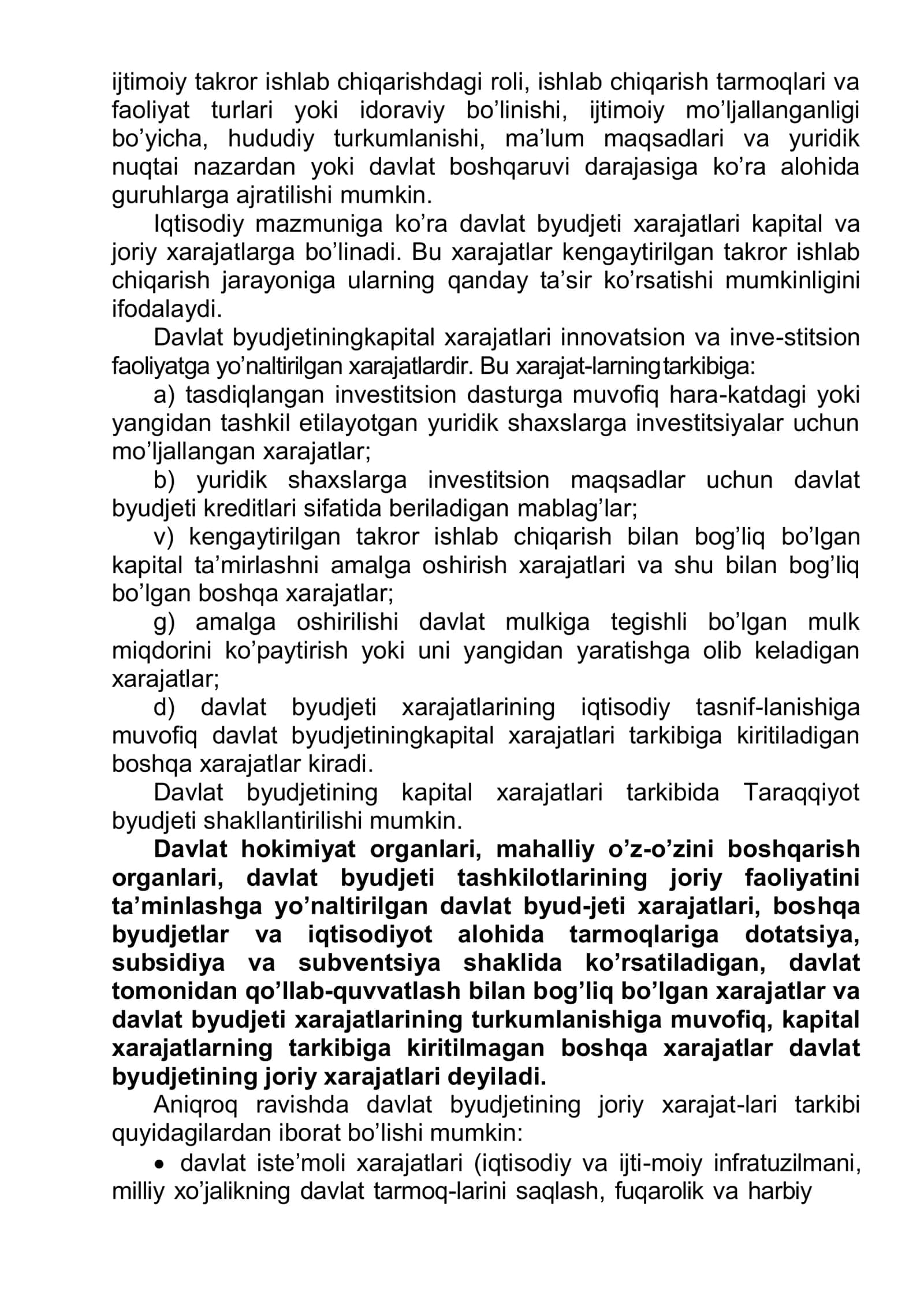 Davlat byudjeti xarajatlari 2