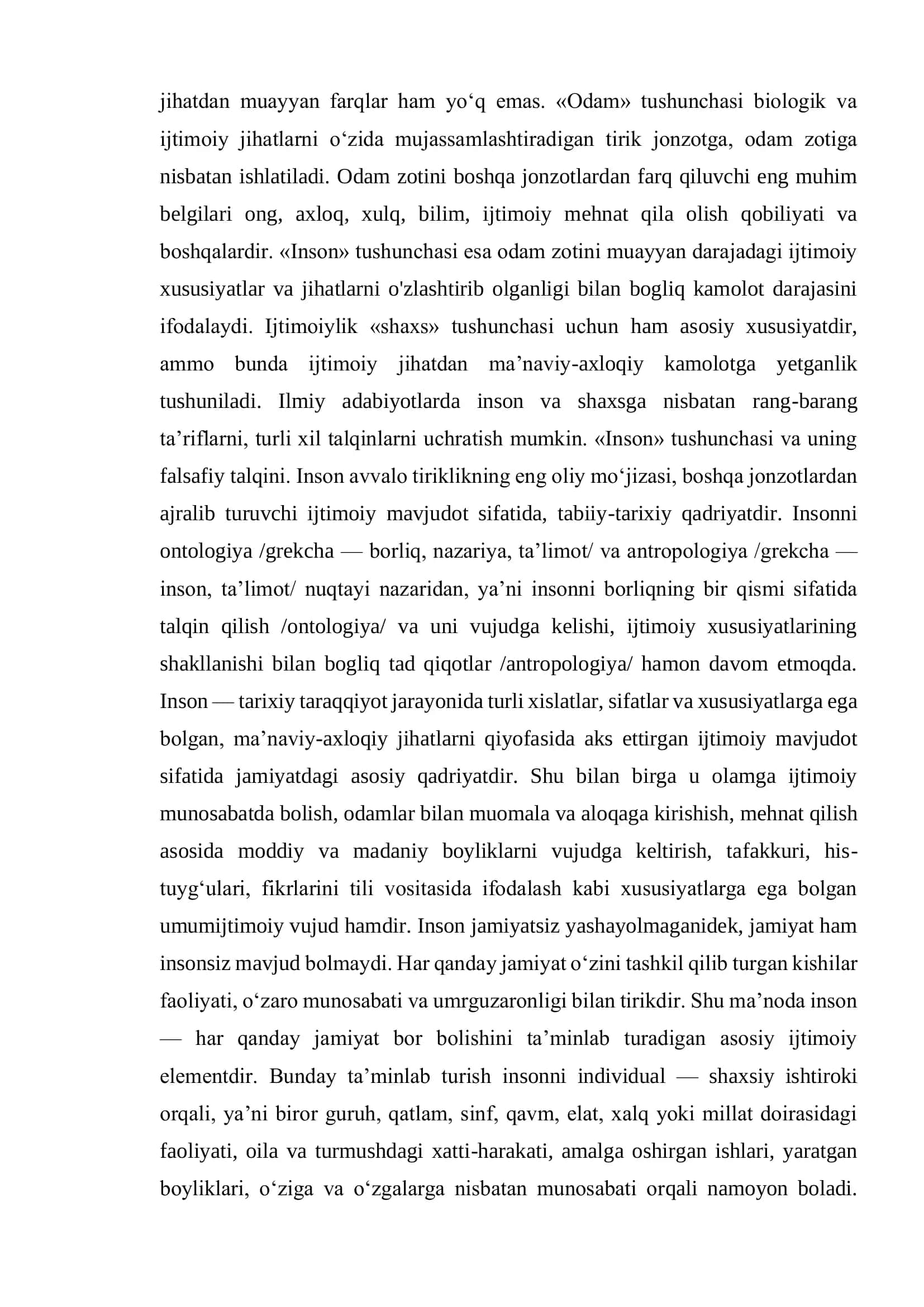 Inson falsafasi (Falsafiy antropologiya) 2