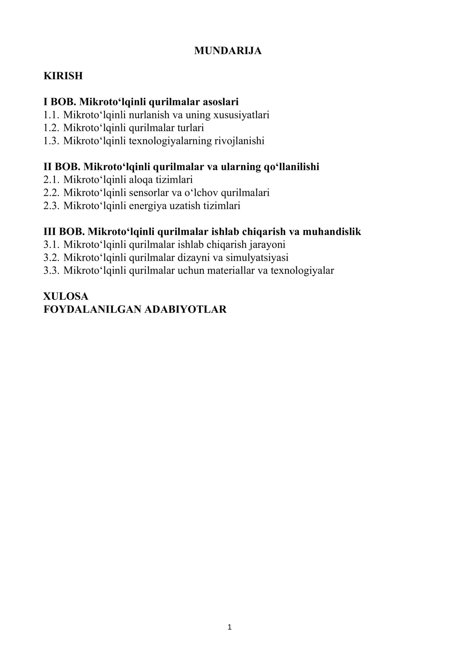 Radioelektronika asoslari fanidan tayyorlagan kurs ishi 2