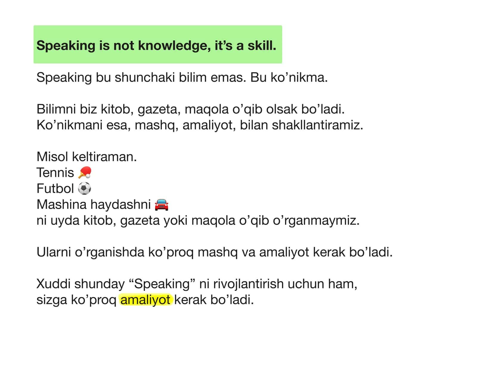 Speaking Skills Improvement 2