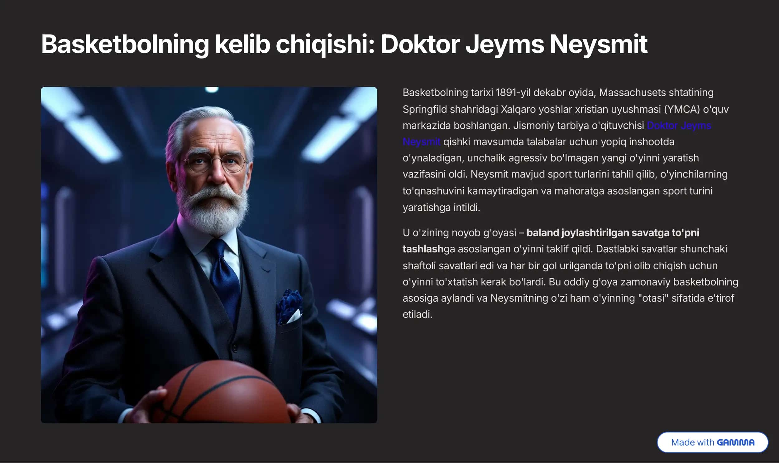 Basketbol tarixi va mashg'ulot 2