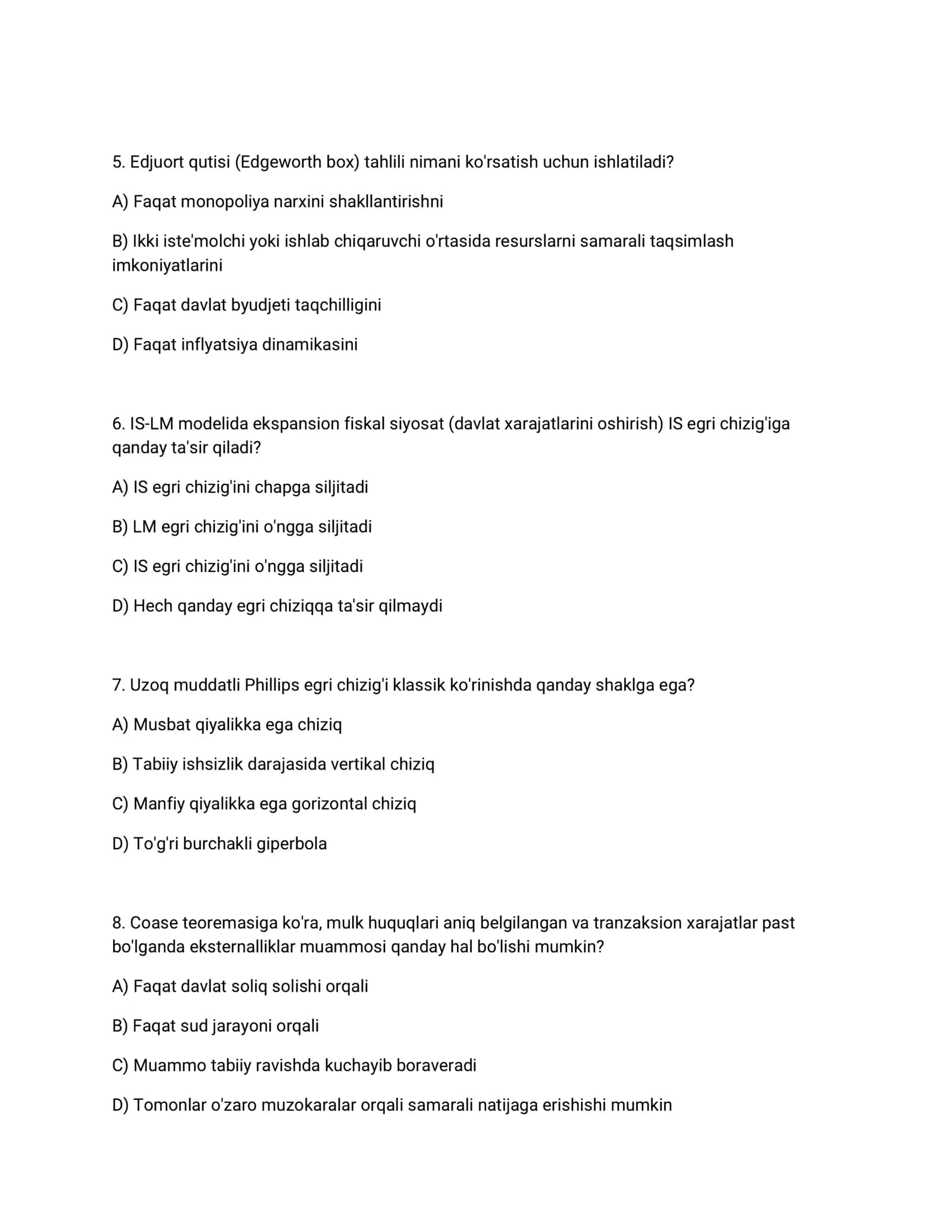 Iqtisodiyot nazariyasi test.1 2