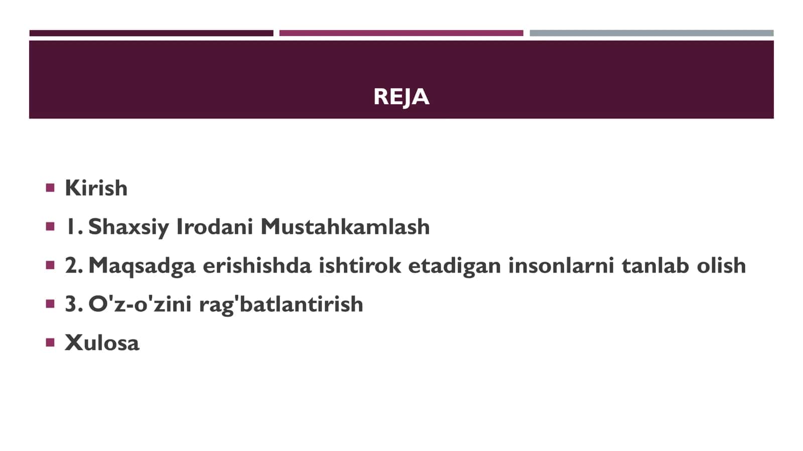 Irodaviy harakatlarni amalga oshirish bosqichlari 2