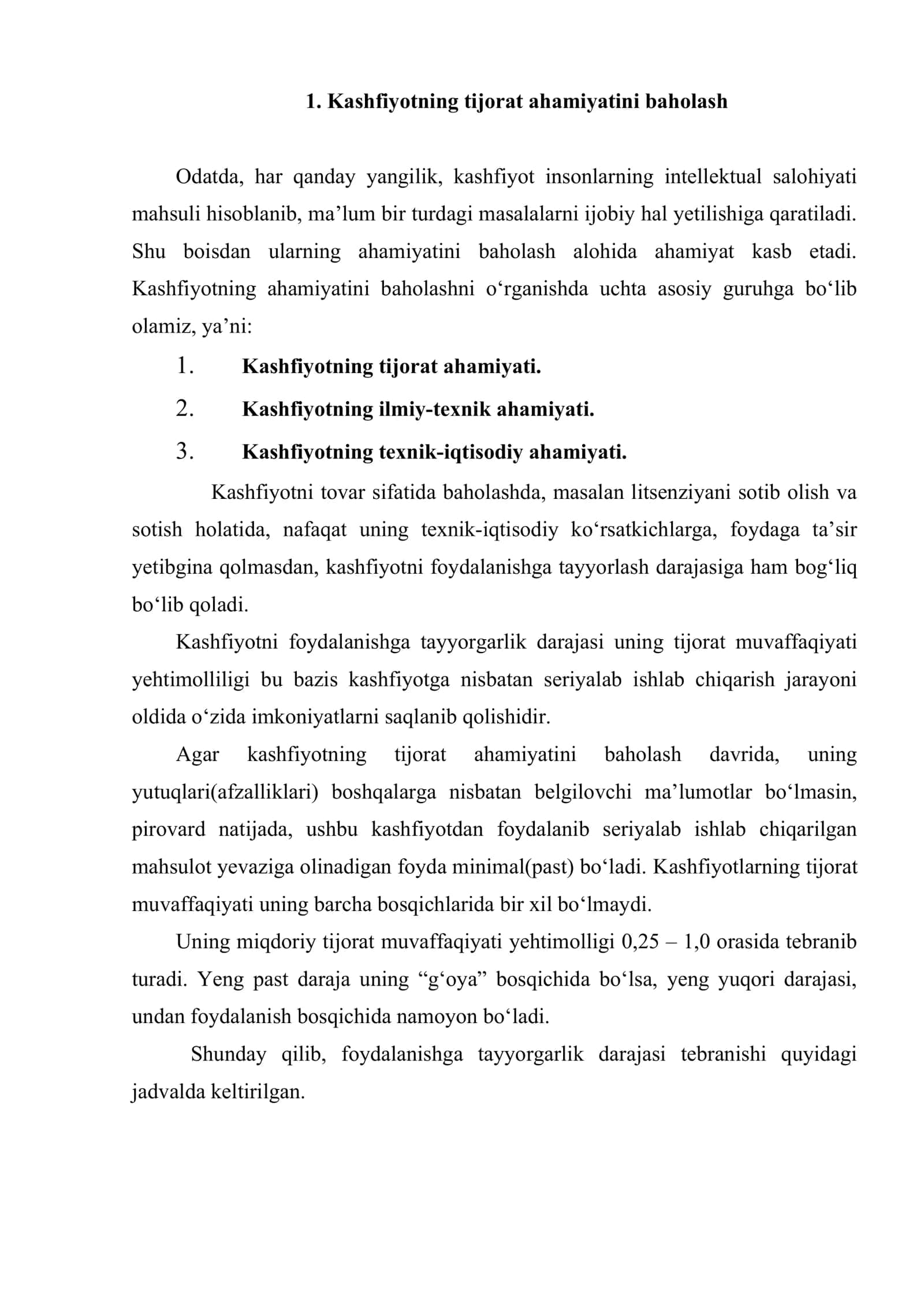 Kashfiyotning ahamiyatini baholash 2