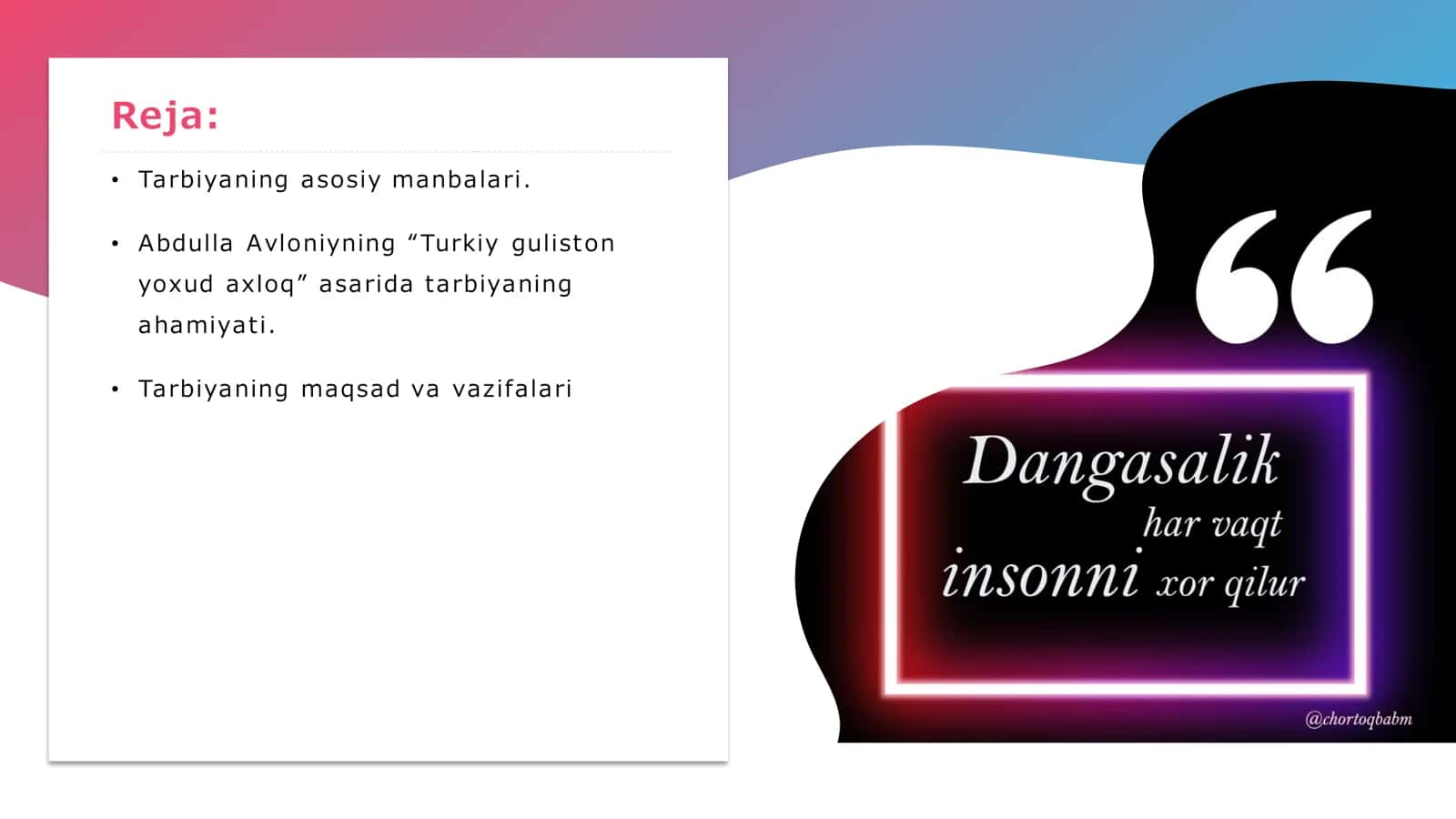 Tarbiya fani manbalari 2