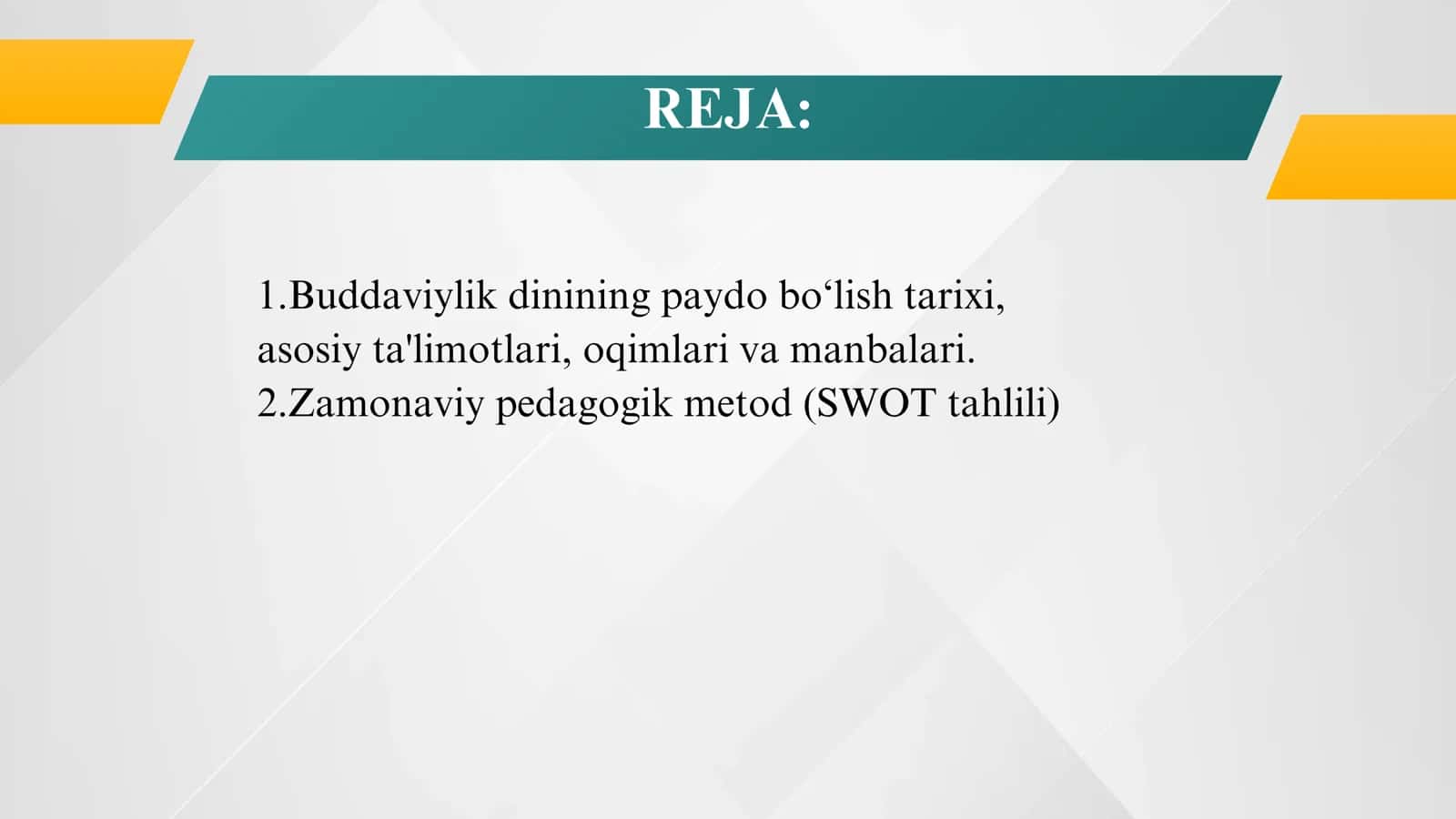 Texnologik ta'lim yo'nalishi - "Dinshunoslik" fanidan tayyorlagan Mustaqil ta'limi 2