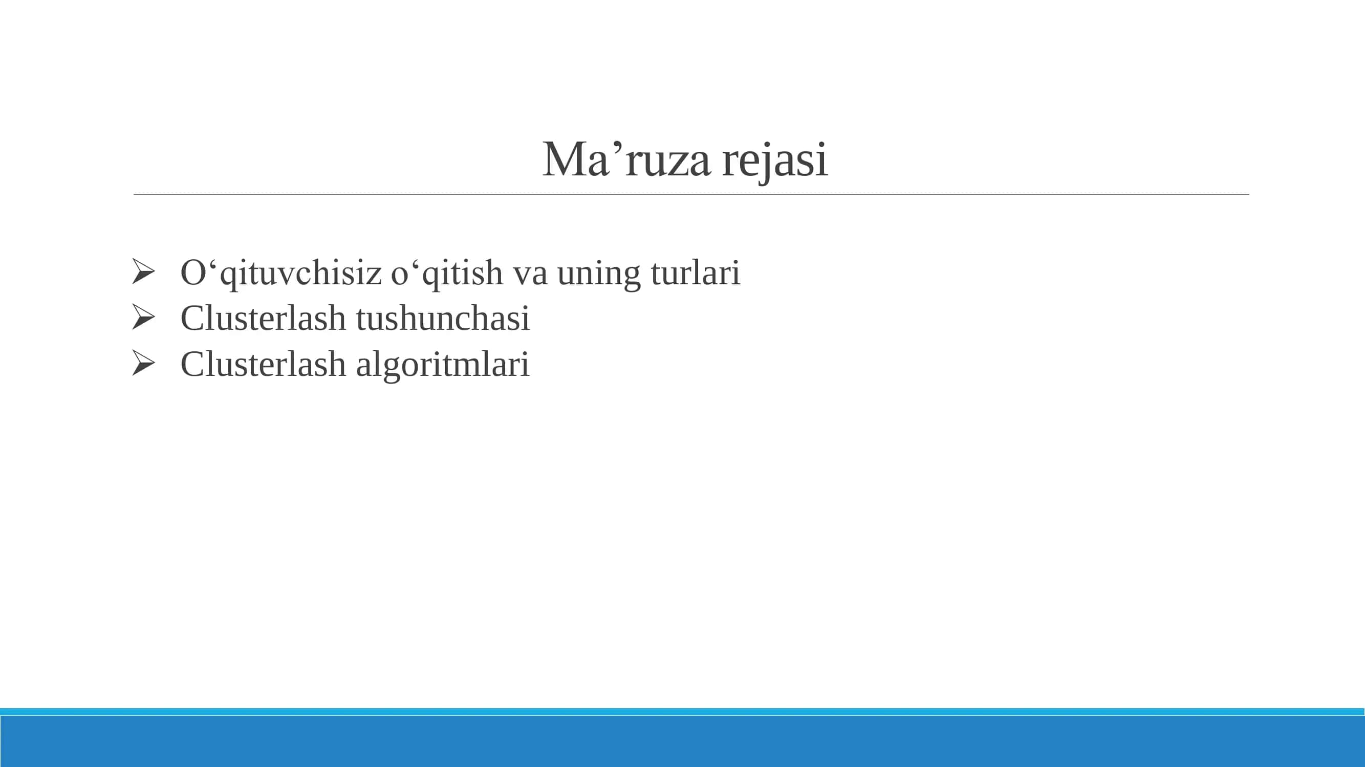 O‘qituvchisiz o‘qitish algoritmlari 2