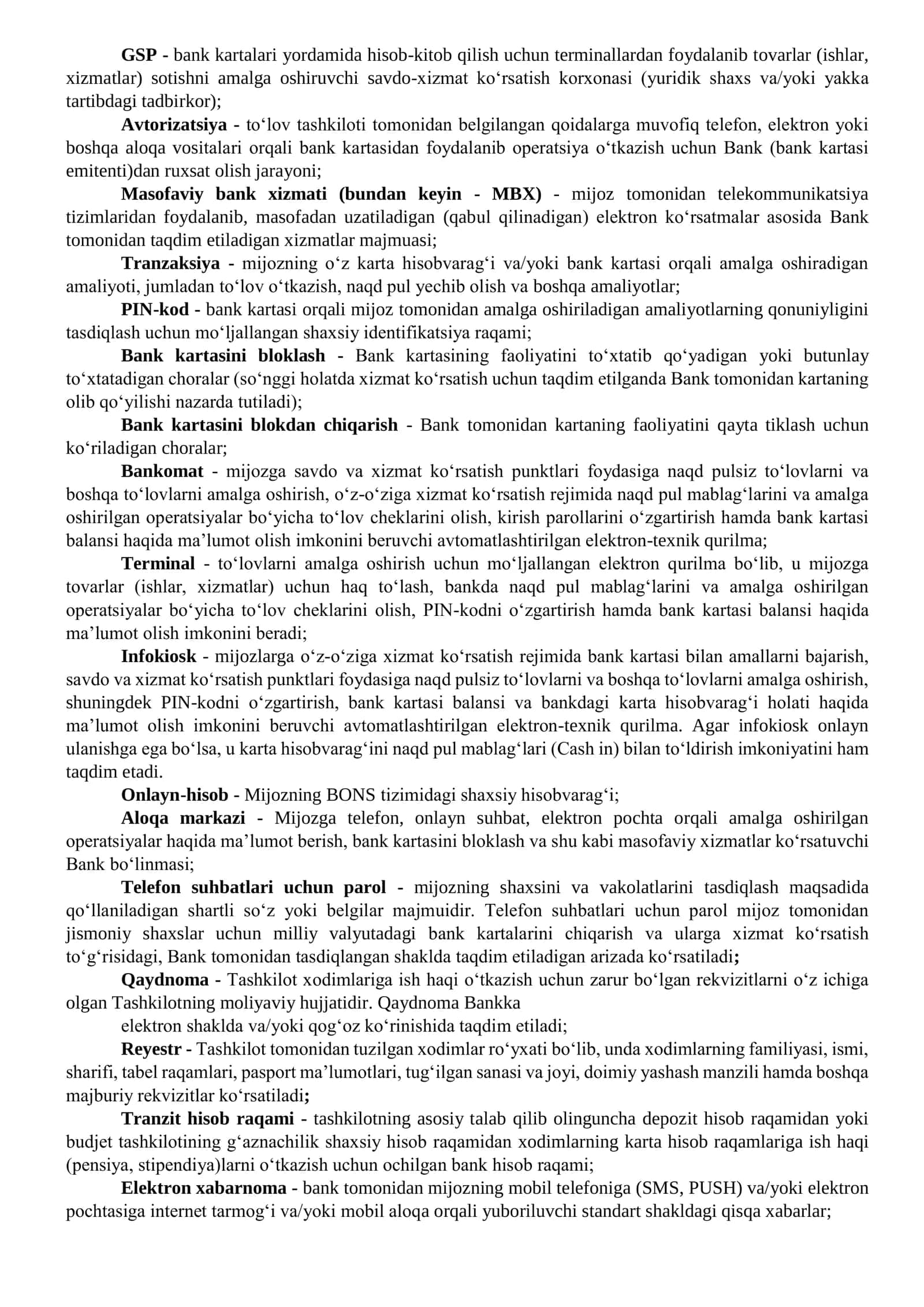 O‘zbekiston Respublikasi Milliy Valyutasidagi Kartalar Ochish 2