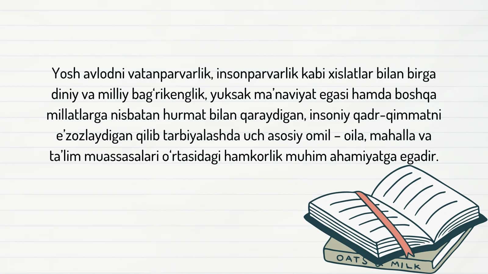 O‘quvchilarni ma’naviy-axloqiy tarbiyalashda oila, maktab va mahalla hamkorligi 2