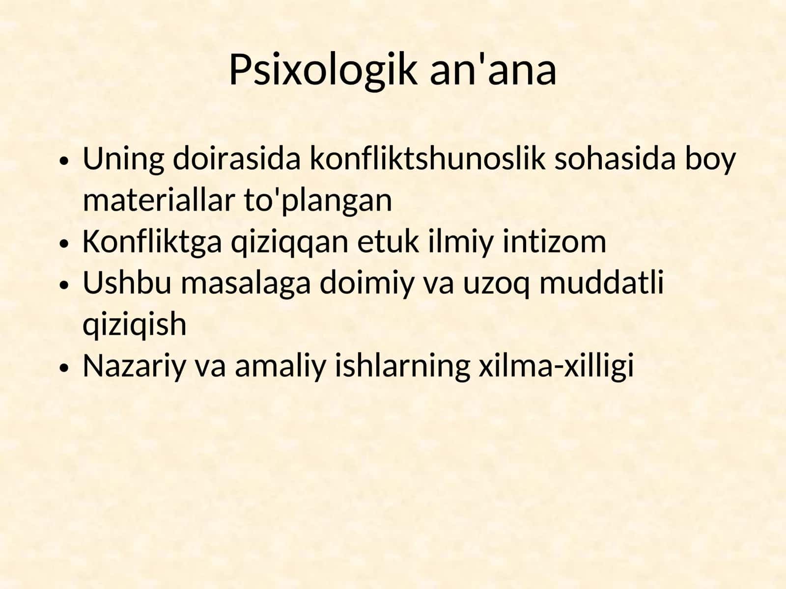 Nizolarni o'rganishning psixologik an'anasi 2