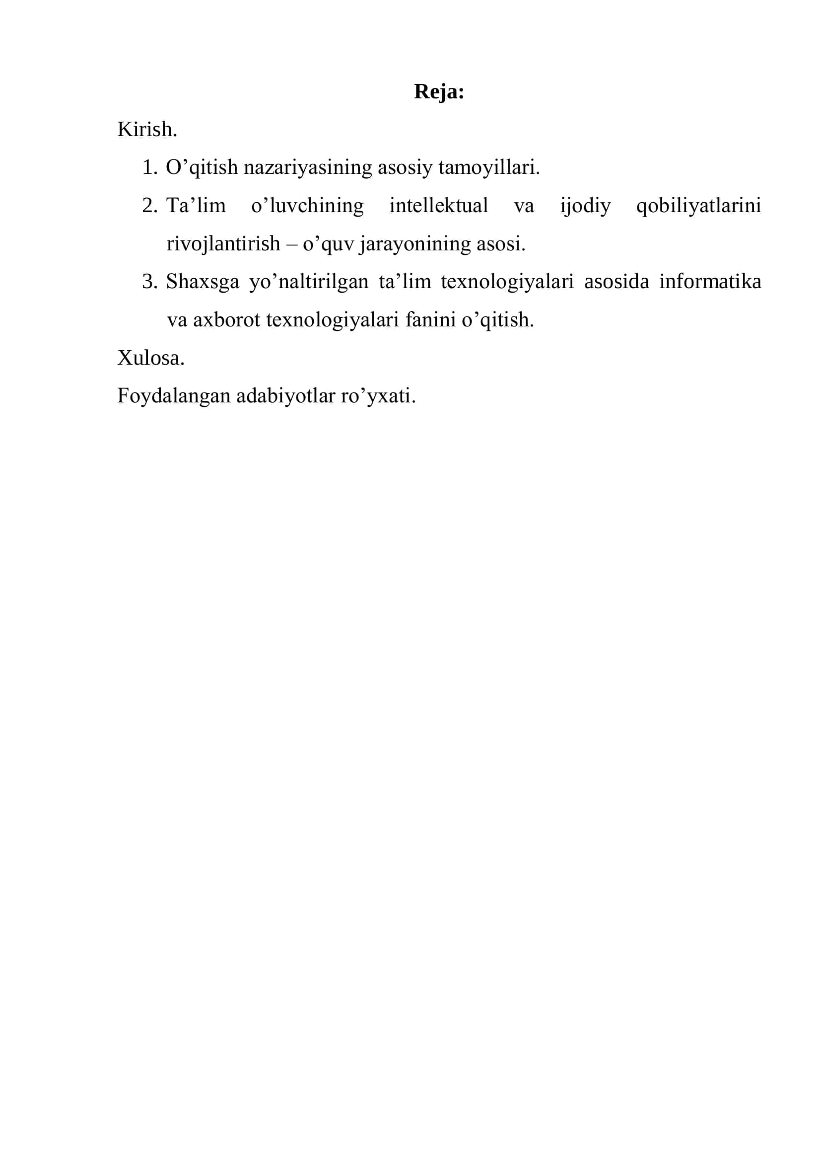 SHAXSGA YO’NALTIRILGAN TA’LIM TEXNOLOGIYALARI ASOSIDA INFORMATIKA VA AXBOROT TEXNOLOGIYALARI FANINI O’QITISH 2