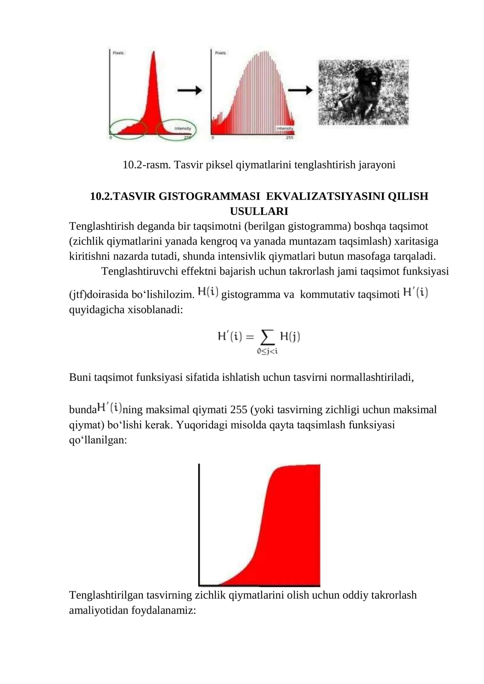 Tasvir gistogrammalarini tenglashtirish (ekvalizatsiyalash) 2