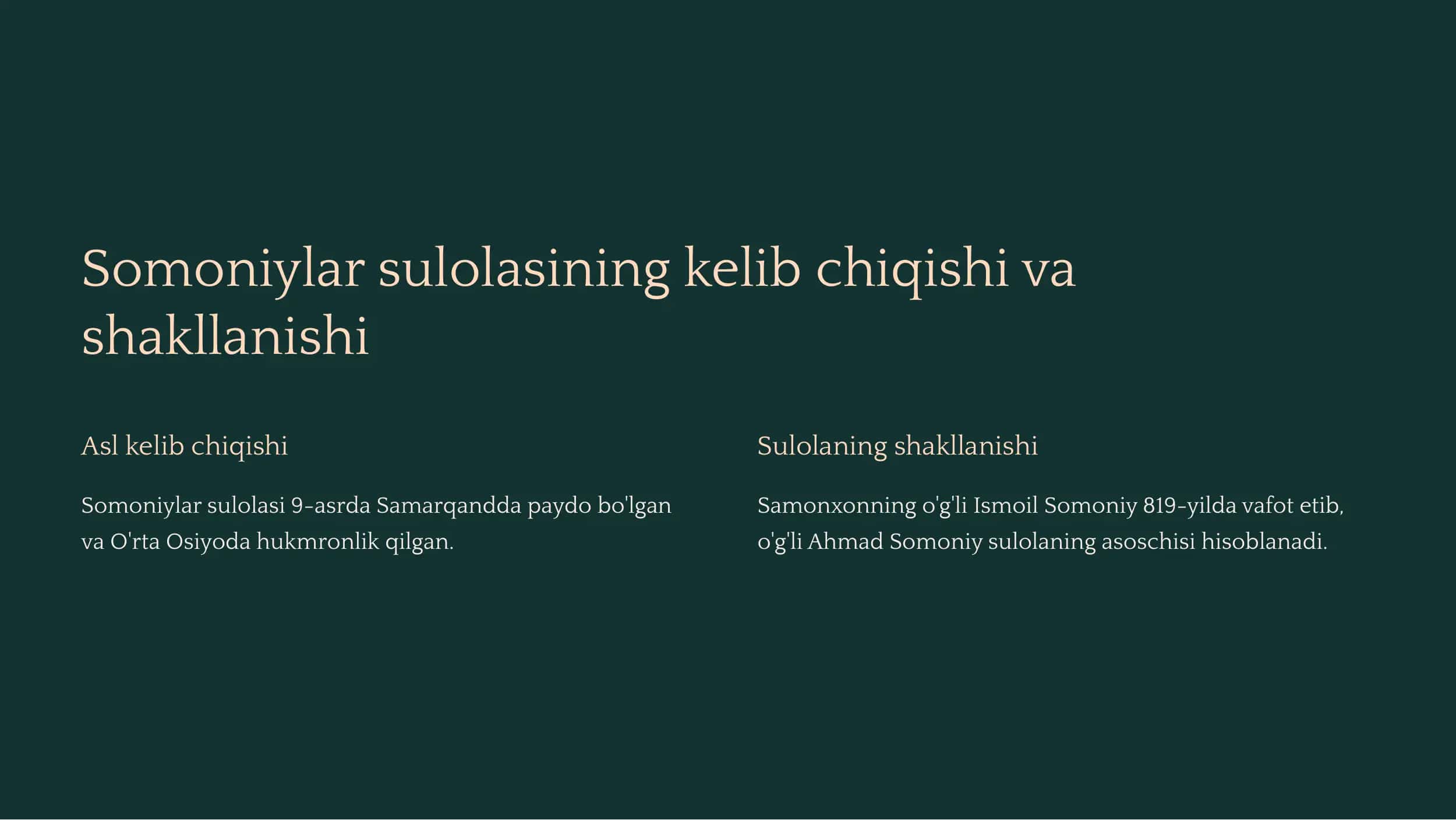 Somoniylar davlati: O'tmishga Nazar 2