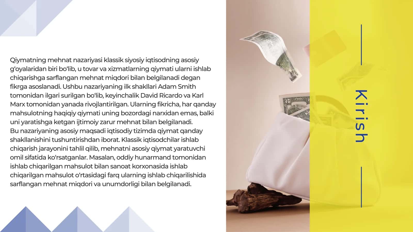 Qiymatning Mehnat Nazariyasi va Keyingi Qo'shilgan Miqdor 2
