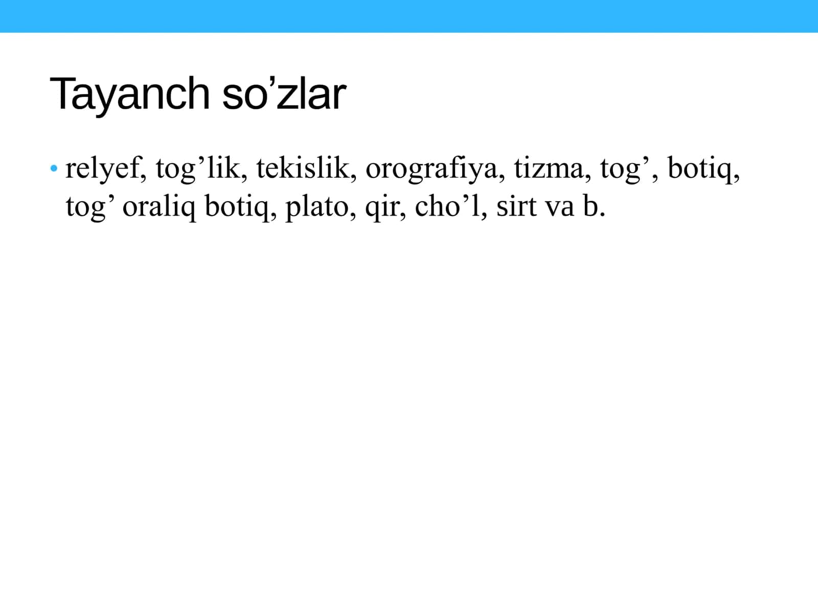 O’RTA OSIYO  HUDUDI YER YUZASINING TUZILISHI TOG’LIK QISMI 2