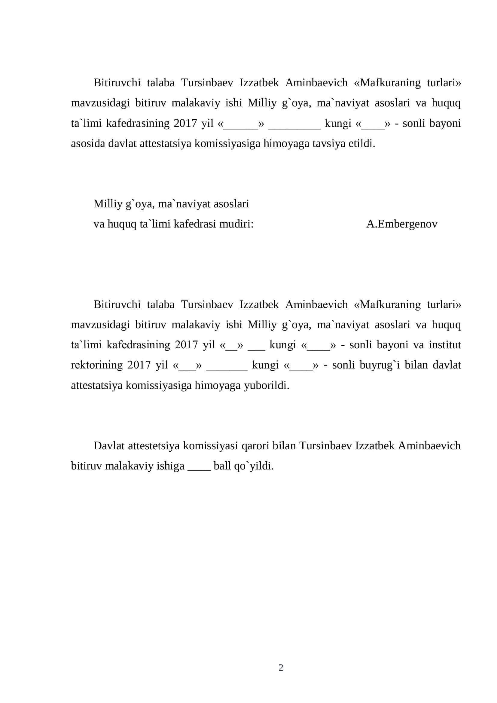 Mafkuraning turlari 2