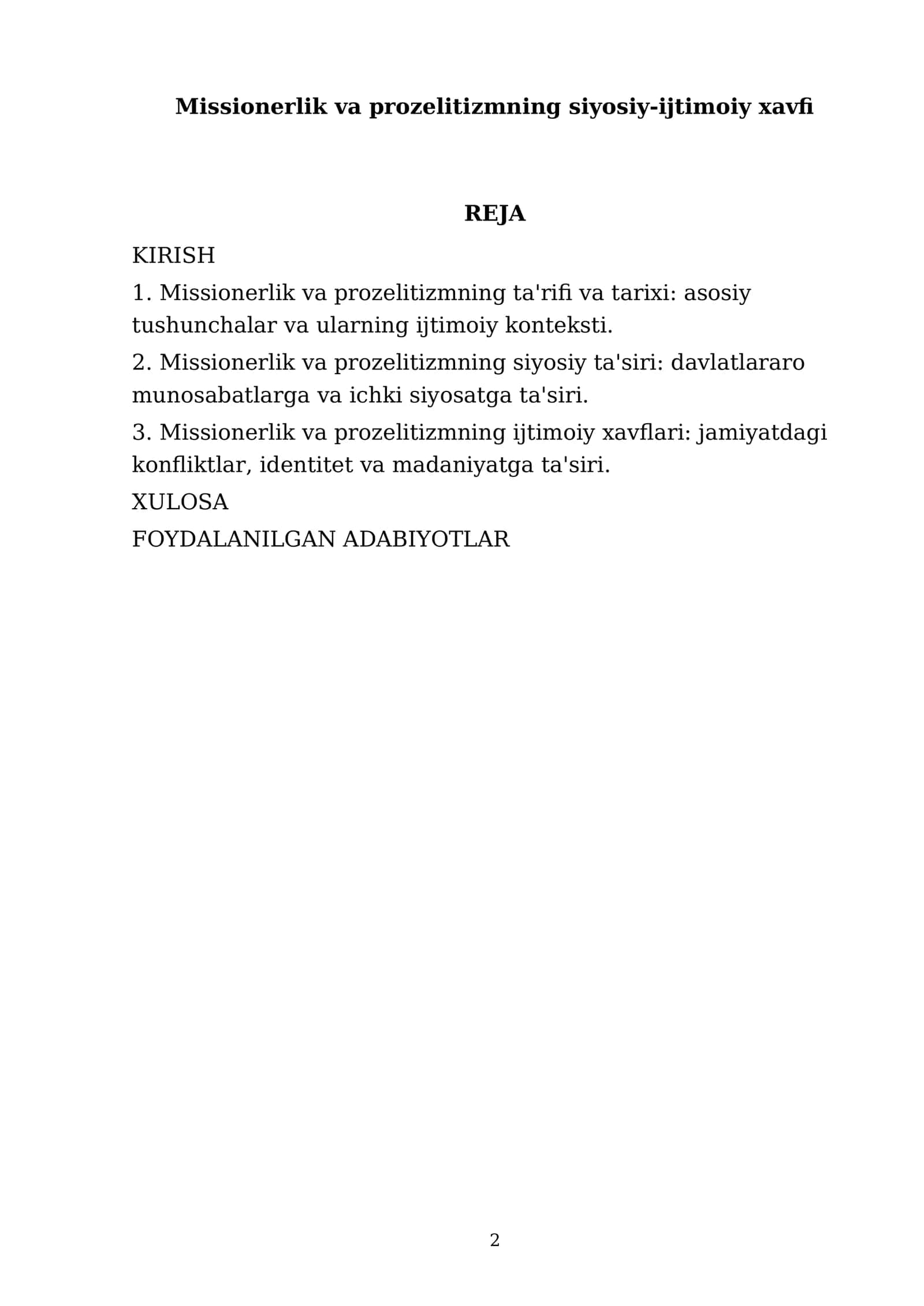Missionerlik va prozelitizmning siyosiy-ijtimoiy xavfi 2