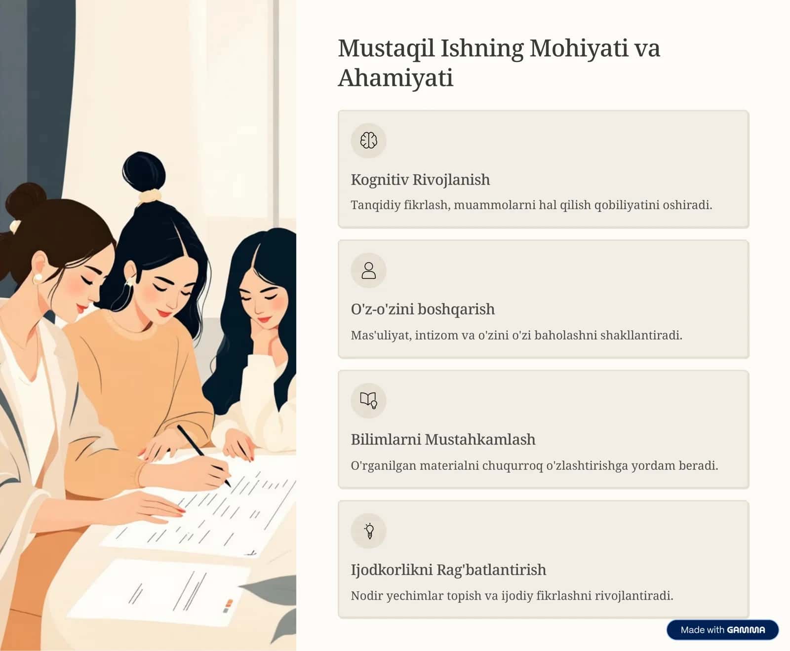 O'quvchilarning Mustaqil Ishlarini Tashkil Etish 2