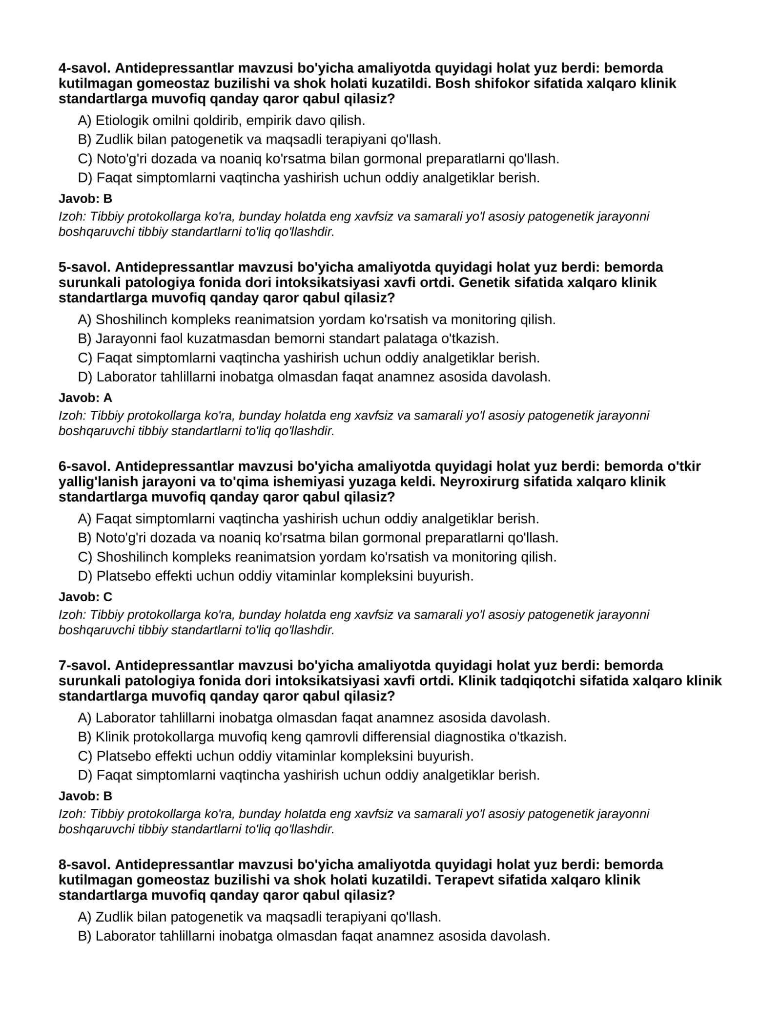 Antidepressantlar - 2-QISM 2