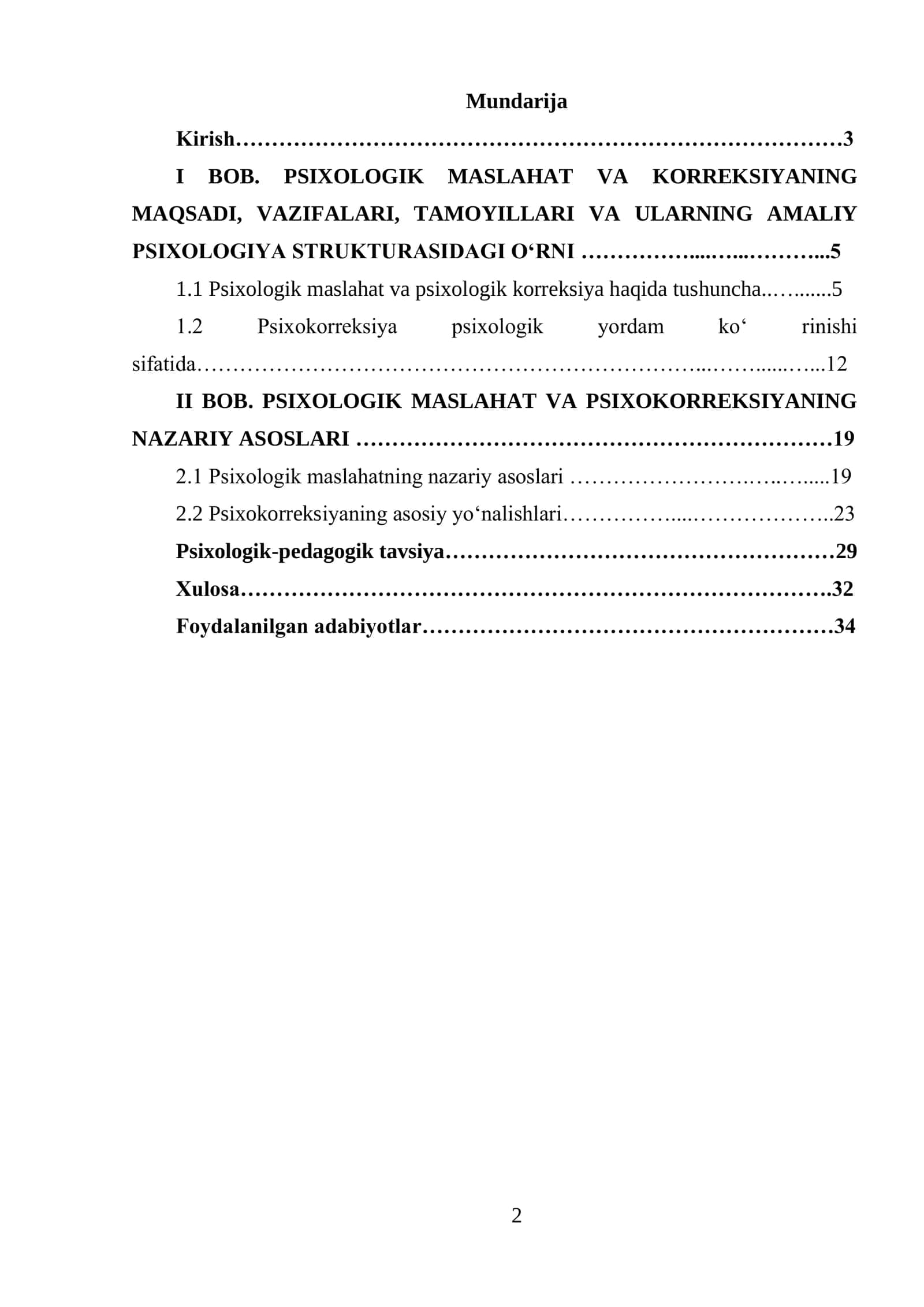Psixologik maslahat va korreksiyaning maqsadi, vazifalari, tamoyillari va ularning amaliy psixologiya strukturasidagi oʻrni 2