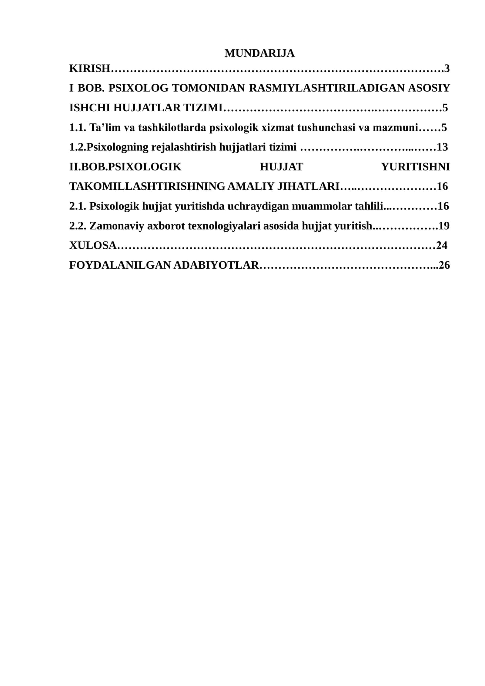 ISHCHI HUJJATLARNI PSIXOLOG TOMONIDAN RASMIYLASHTIRILISHI 2