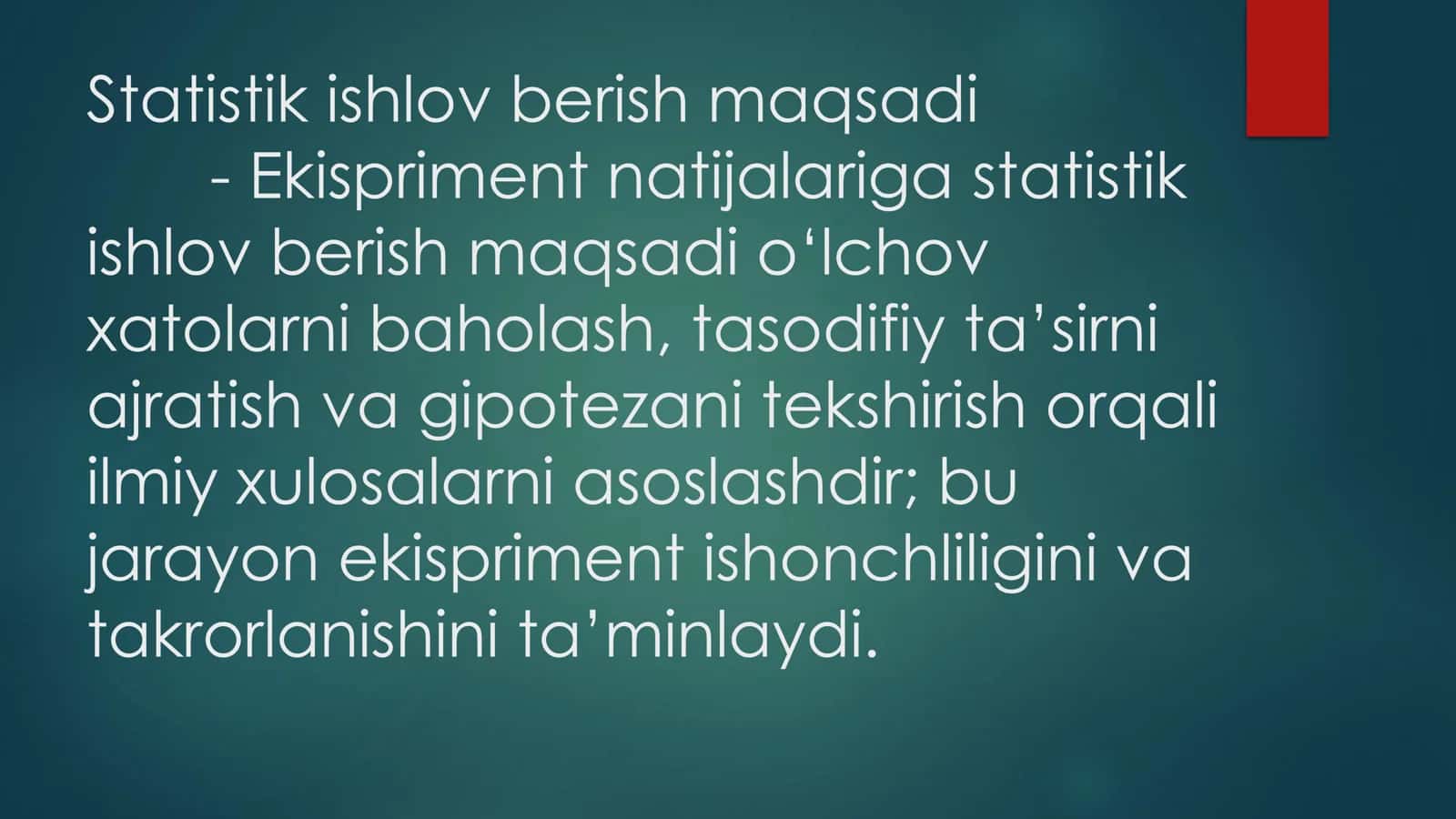 Ekispriment natijalariga 2