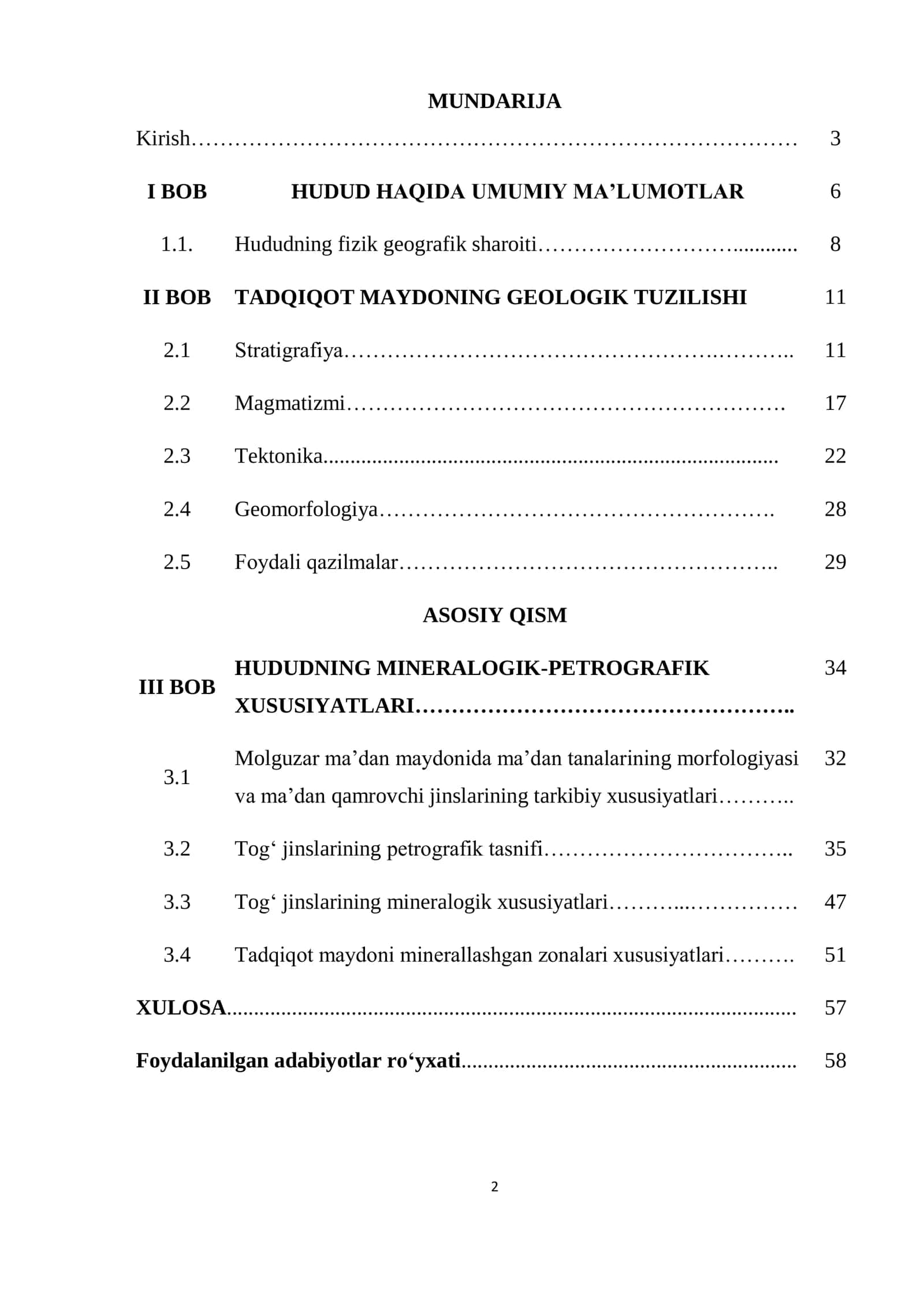 MOLGUZAR TOG‘LARINING GEOLOGIK TUZILISHI VA TOG‘JINSLARINING MODDIY TARKIBI 2