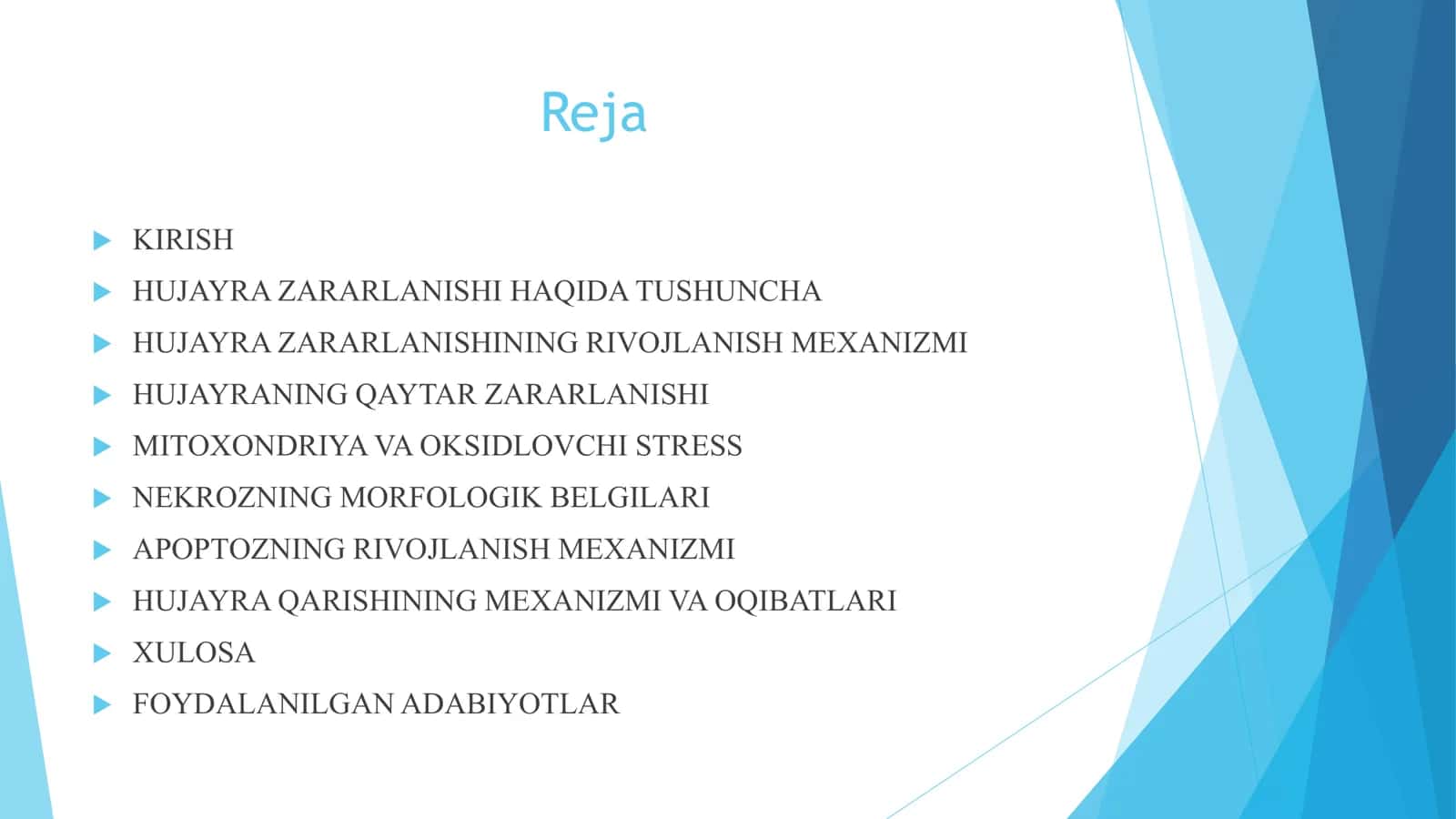 Hujayraning Zararlanishi va Nobud Bo'lishi 2