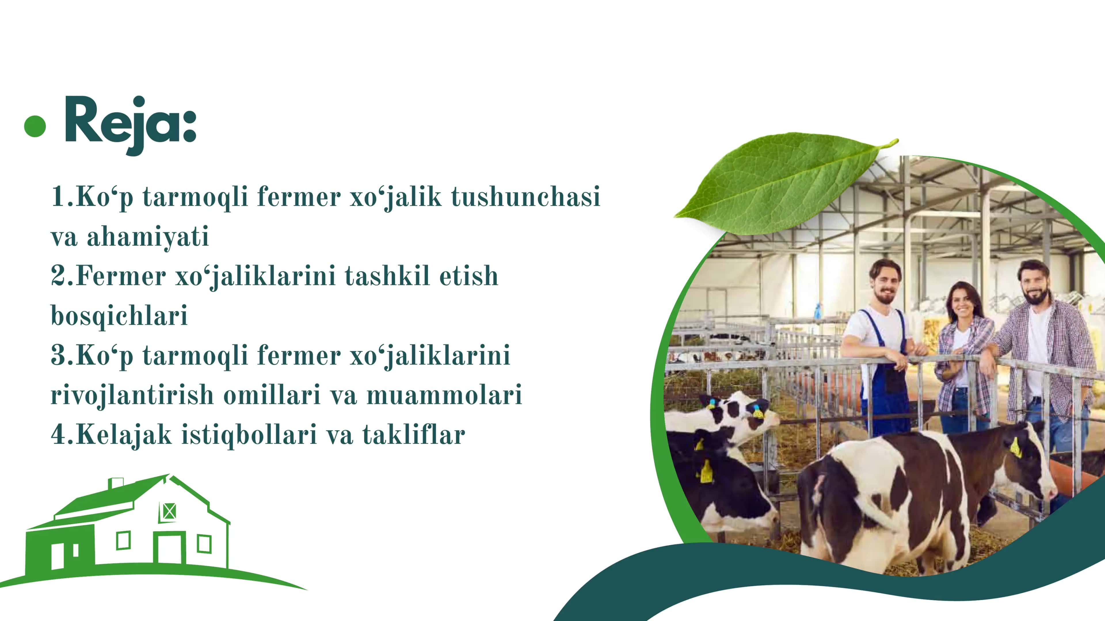 Ko'p tarmoqli fermer xo'jaliklar faoliyatini tashkil etish va rivojlantirish yo'llari 2