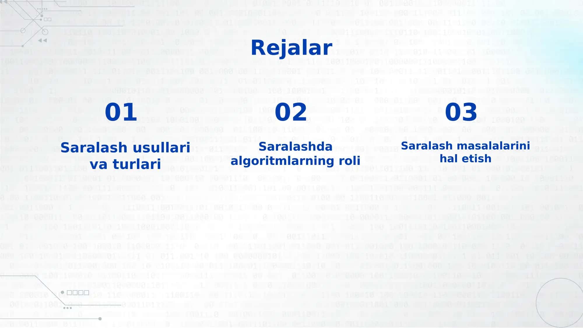 Saralash masalalari 2