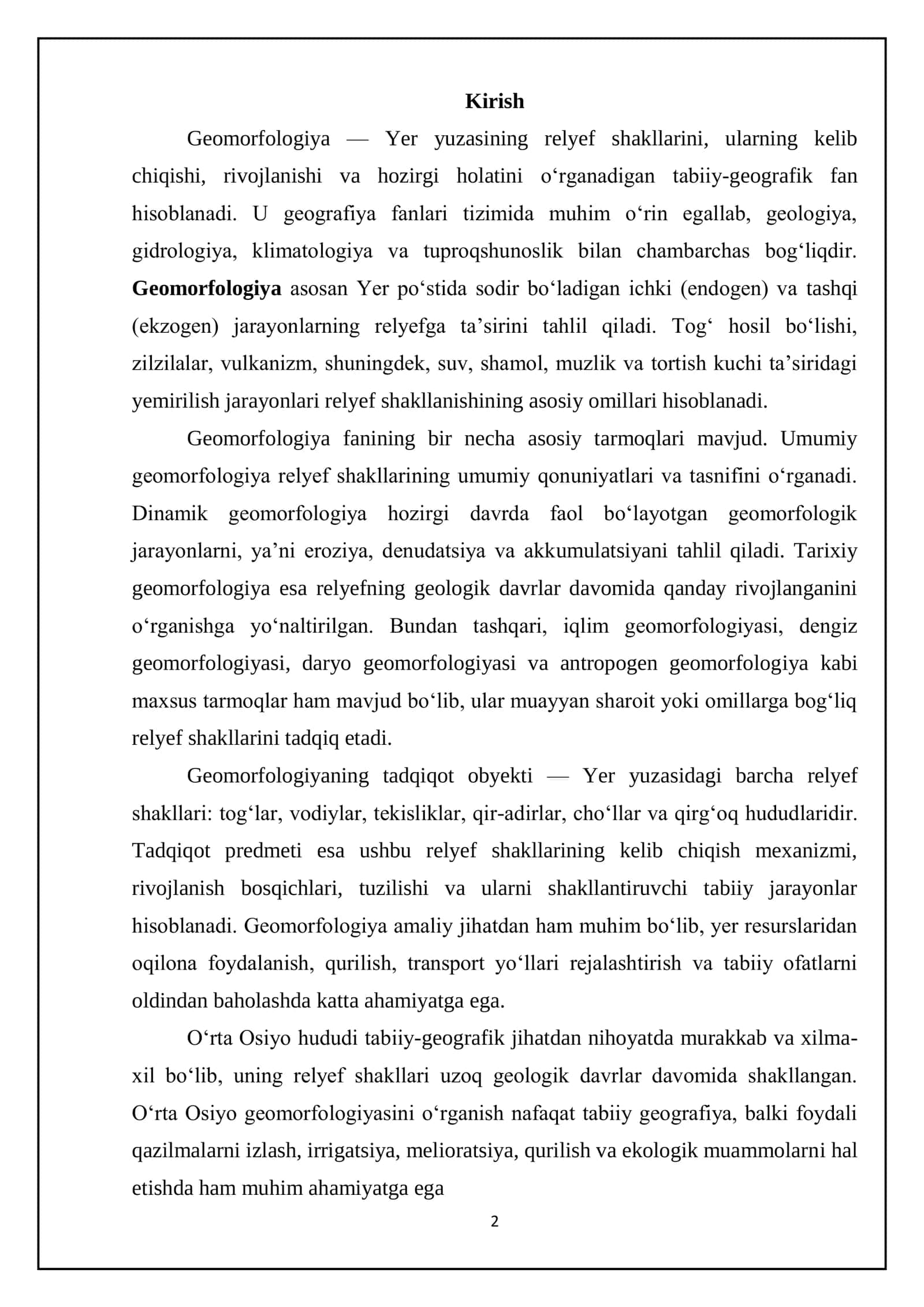 O'rta Osiyo geomorfologiyasi 2