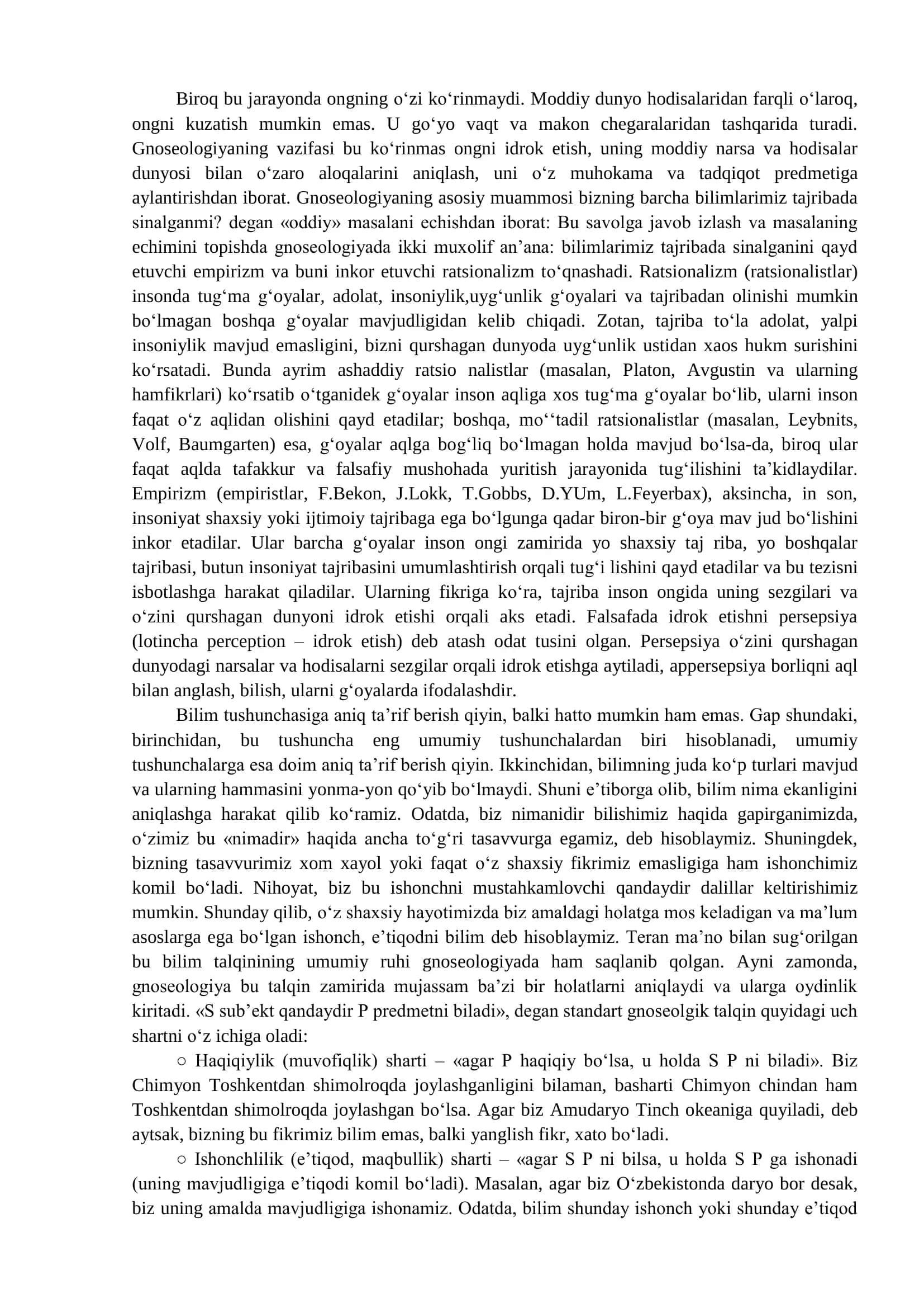 Bilish falsafasi (Gnoseologiya) 2