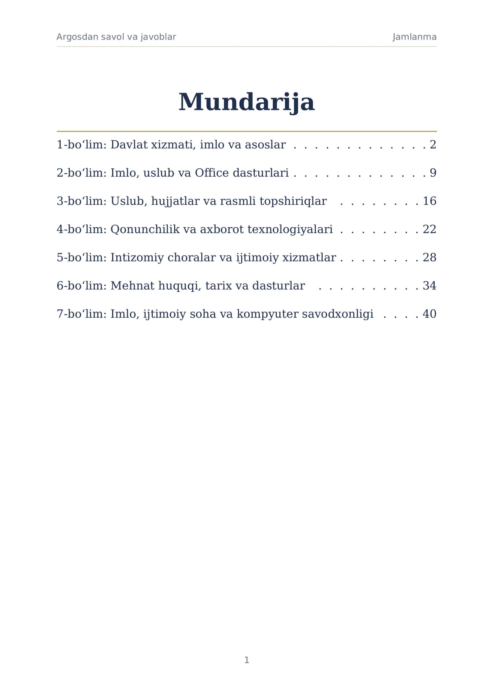 Argosdan savol va javoblar 2
