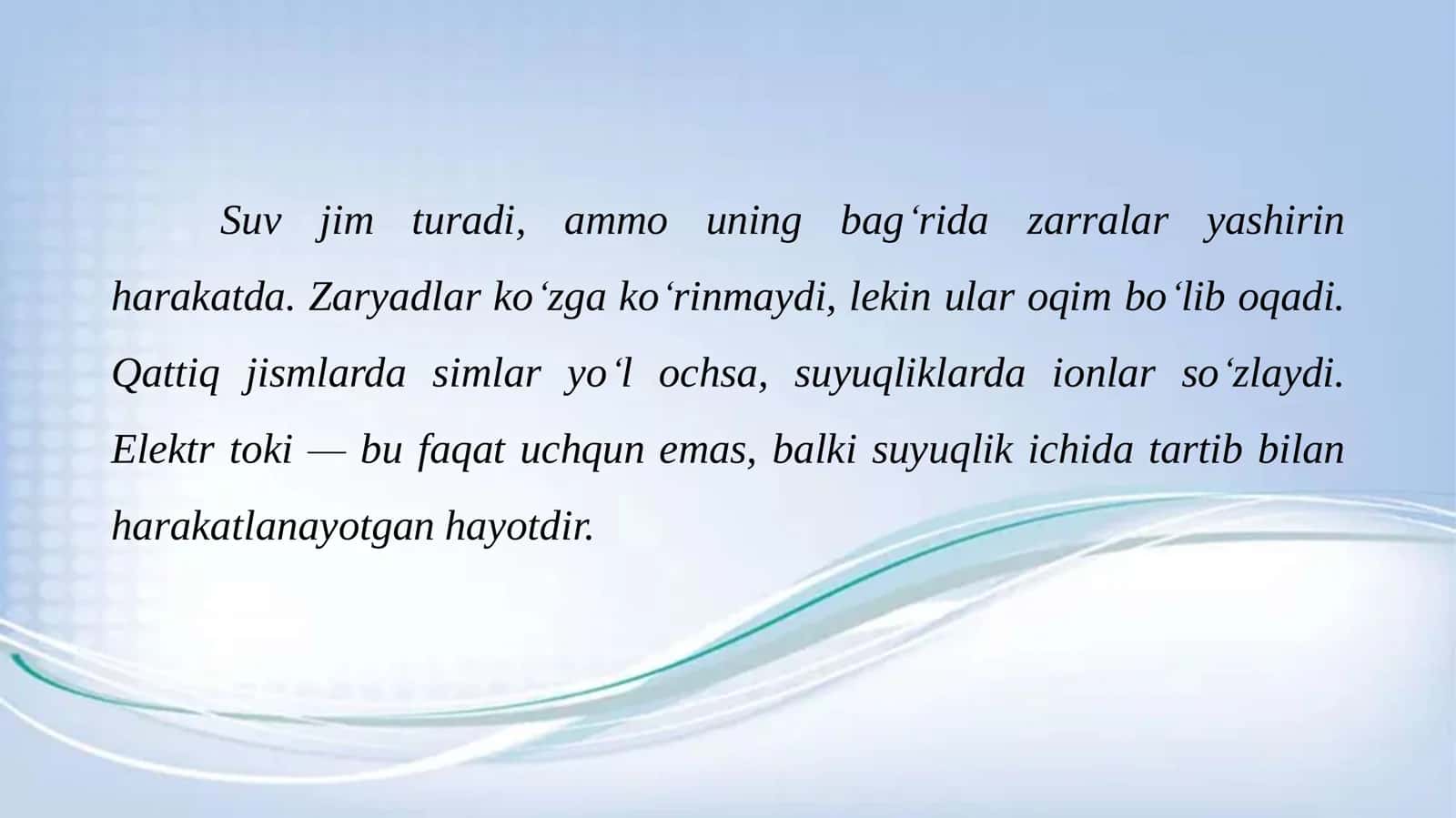 Suyuqliklarda elektr toki 2