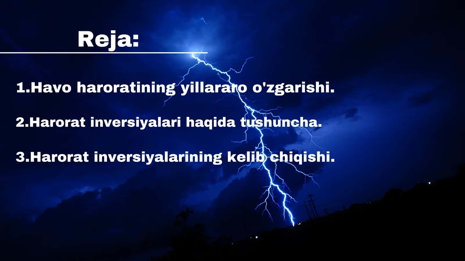 Havo haroratining yillararo o'zgarishi, haroratning inversiyalari va ularning kelibchiqishi 2