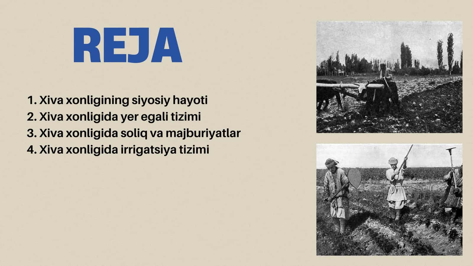 Xiva xonligida yer – suv munosabatlarining umumiy holati va dehqonchilik 2