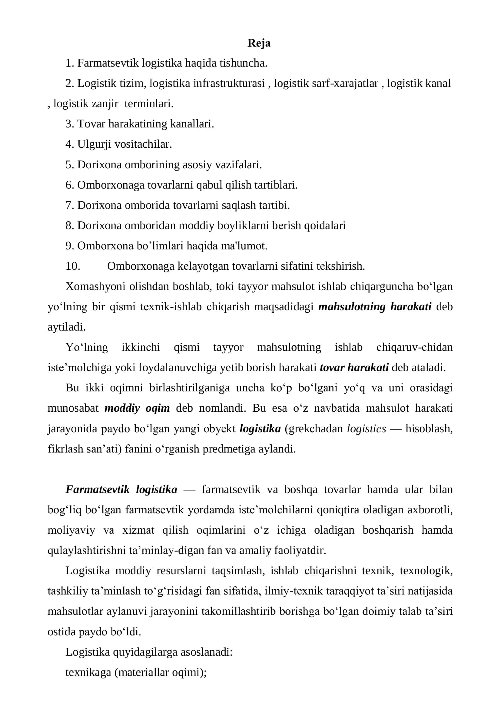 Farmatsevtik Logistika Tizimi Farmatsetika Bozorida Ulgurji Savdo Faoliyatini Tashkillashtirish 2